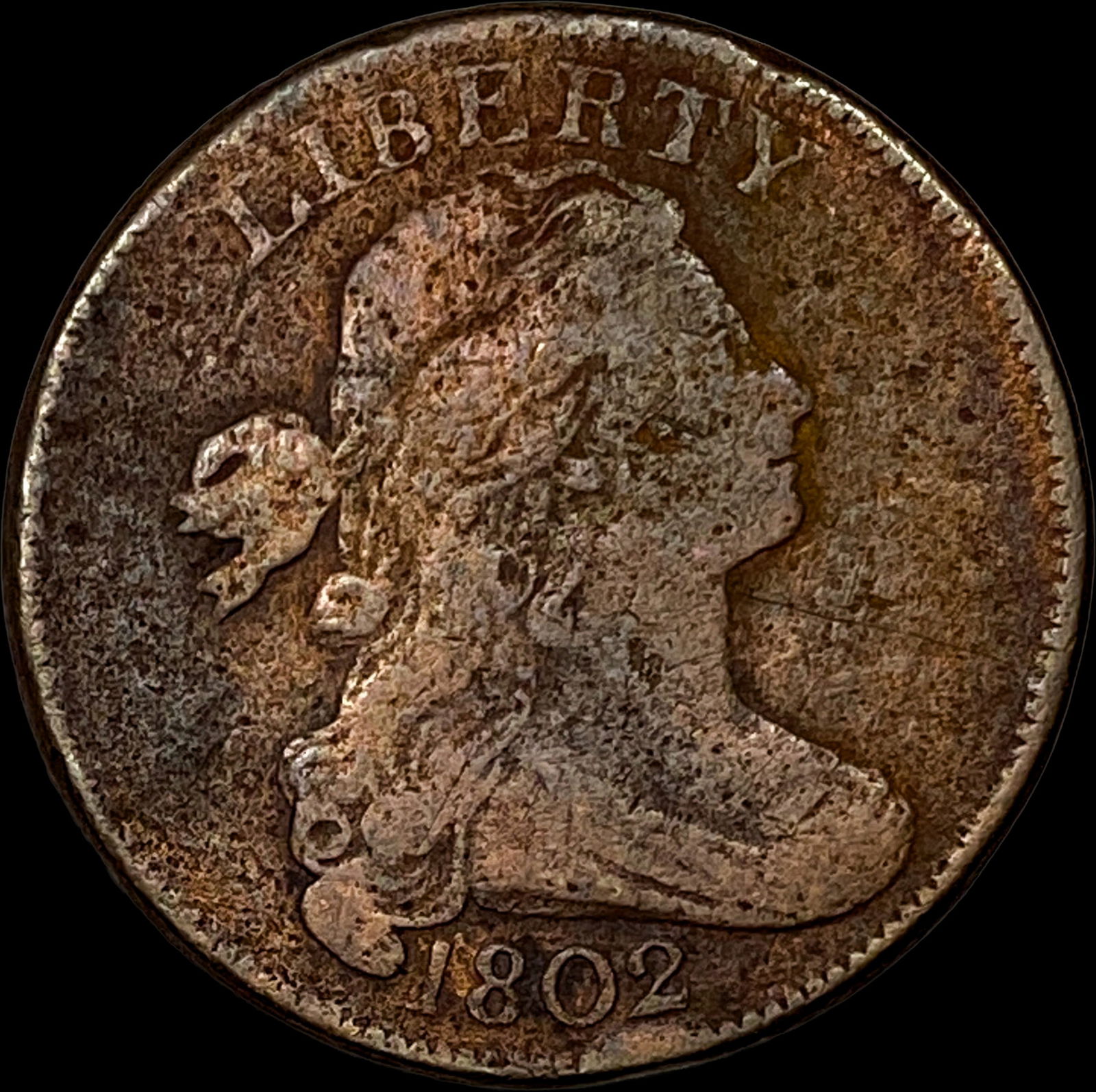 1802 Draped Bust Large Cent LIGHTLY CIRCULATED (1 of 2)