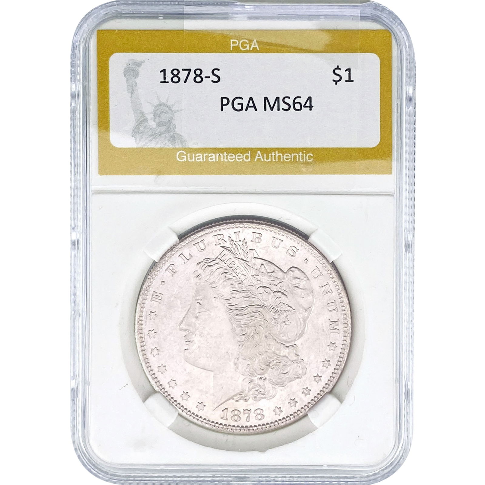 1878-S Morgan Silver Dollar PGA MS64: 1878-S Morgan Silver Dollar PGA MS64