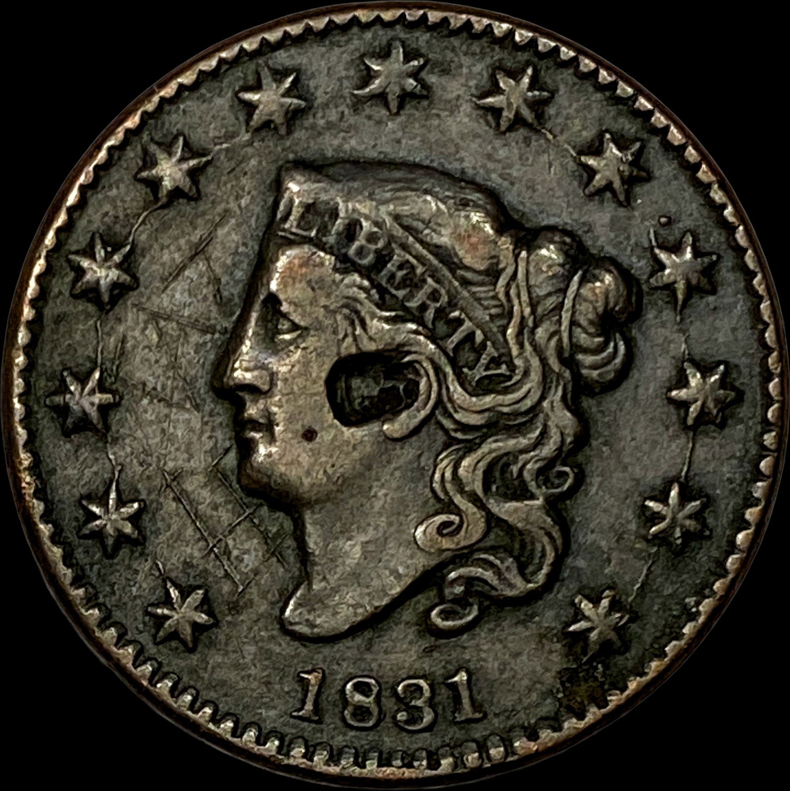 1831 Coronet Head Large Cent HIGH GRADE: 1831 Coronet Head Large Cent HIGH GRADE