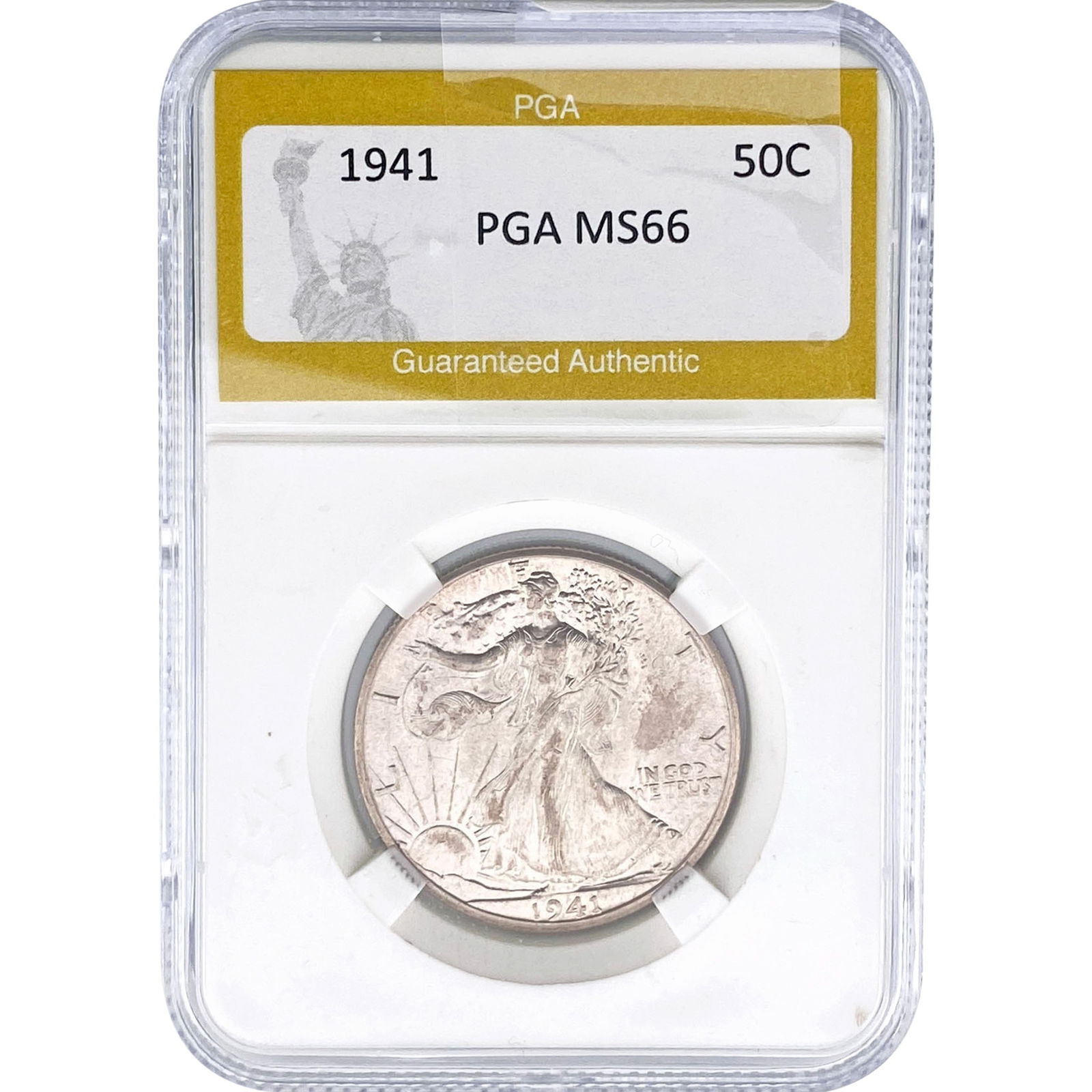 1941 Walking Liberty Half Dollar PGA MS66: 1941 Walking Liberty Half Dollar PGA MS66