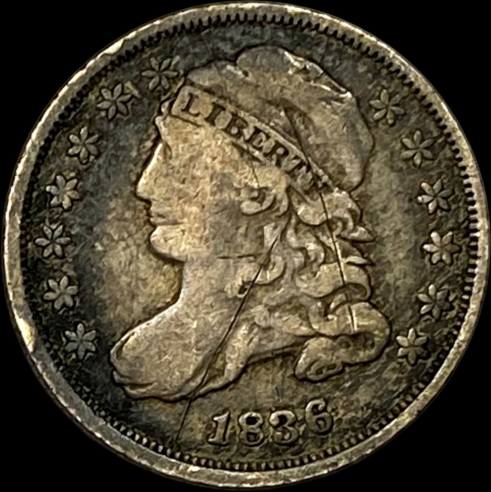 1836 Capped Bust Dime LIGHTLY CIRCULATED: 1836 Capped Bust Dime LIGHTLY CIRCULATED