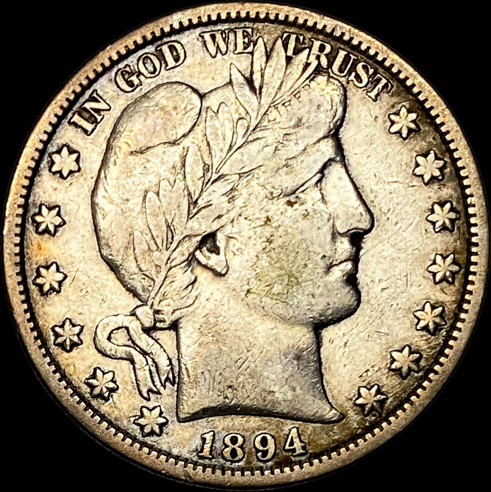 1894-S Silver Barber Half Dollar NEARLY UNCIRCULATED: 1894-S Silver Barber Half Dollar NEARLY UNCIRCULATED