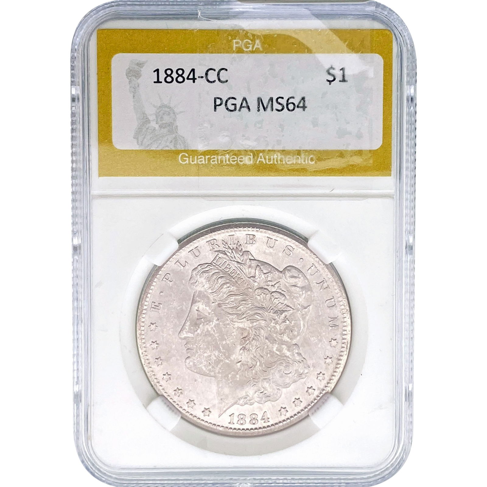 1884-CC Morgan Silver Dollar PGA MS64: 1884-CC Morgan Silver Dollar PGA MS64