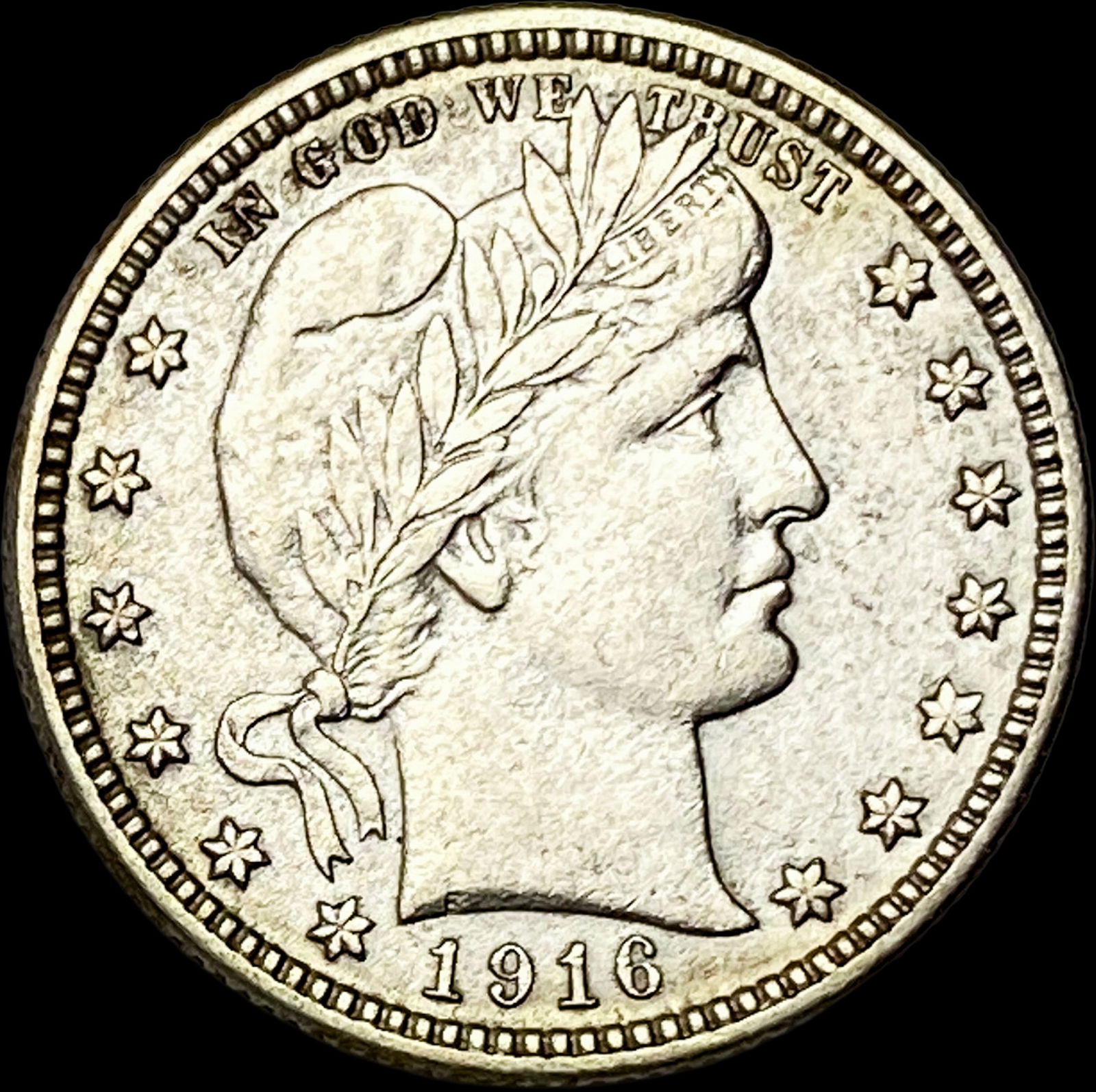 1916 Barber Silver Quarter CLOSELY UNCIRCULATED: 1916 Barber Silver Quarter CLOSELY UNCIRCULATED