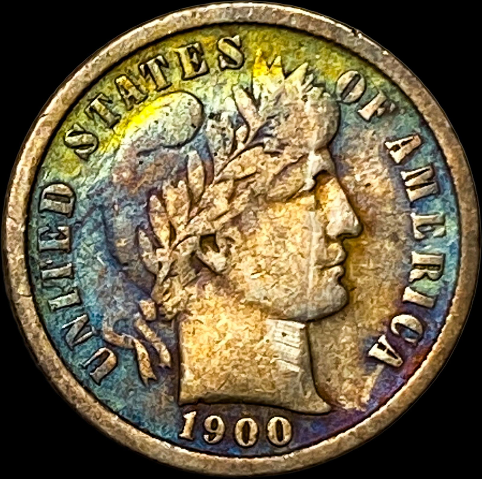 1900-S Silver Barber Dime LIGHTLY CIRCULATED: 1900-S Silver Barber Dime LIGHTLY CIRCULATED