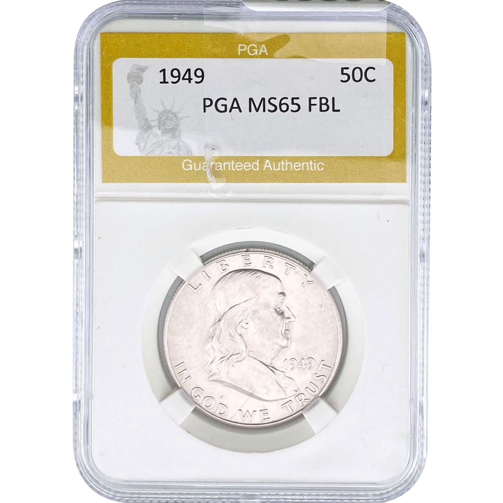 1949 Franklin Half Dollar PGA MS65 FBL: 1949 Franklin Half Dollar PGA MS65 FBL