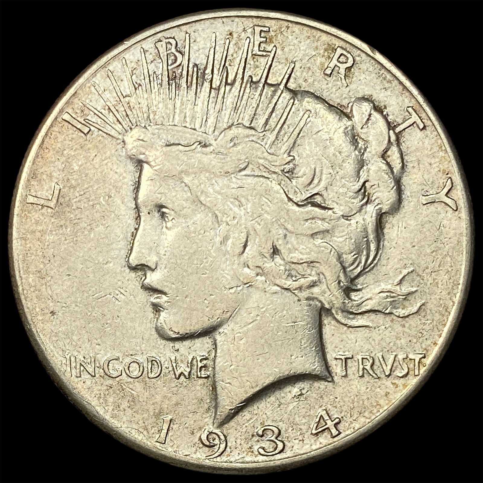 1934-S Silver Peace Dollar NEARLY UNCIRCULATED: 1934-S Silver Peace Dollar NEARLY UNCIRCULATED