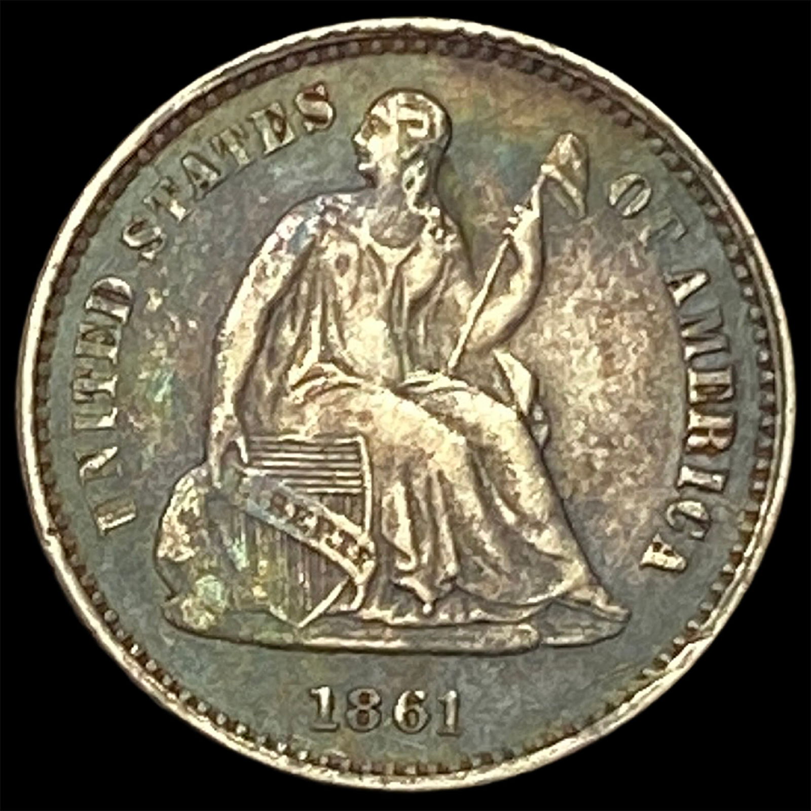 1861 Silver Half Dime CLOSELY UNCIRCULATED (1 of 2)