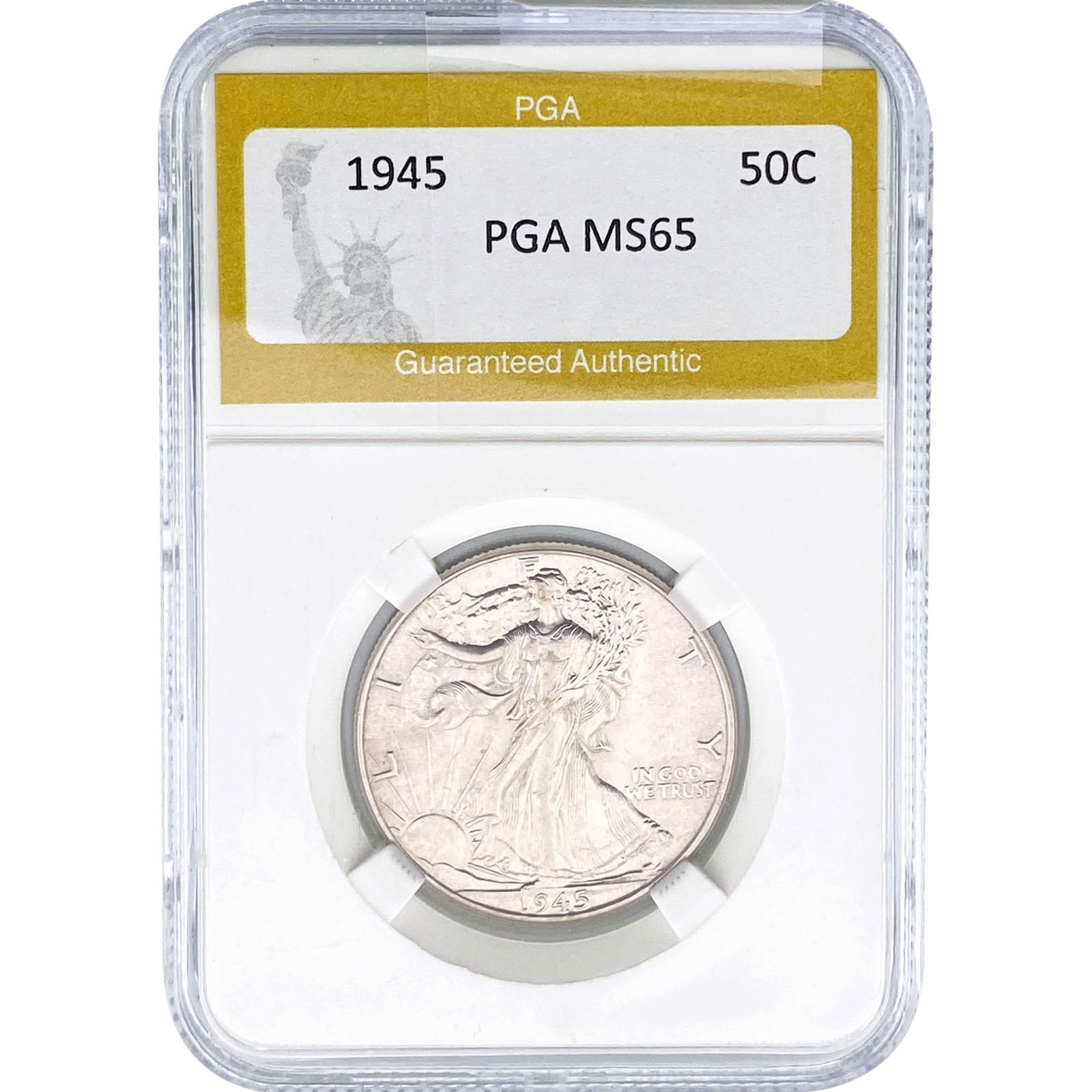 1945 Walking Liberty Half Dollar PGA MS65: 1945 Walking Liberty Half Dollar PGA MS65