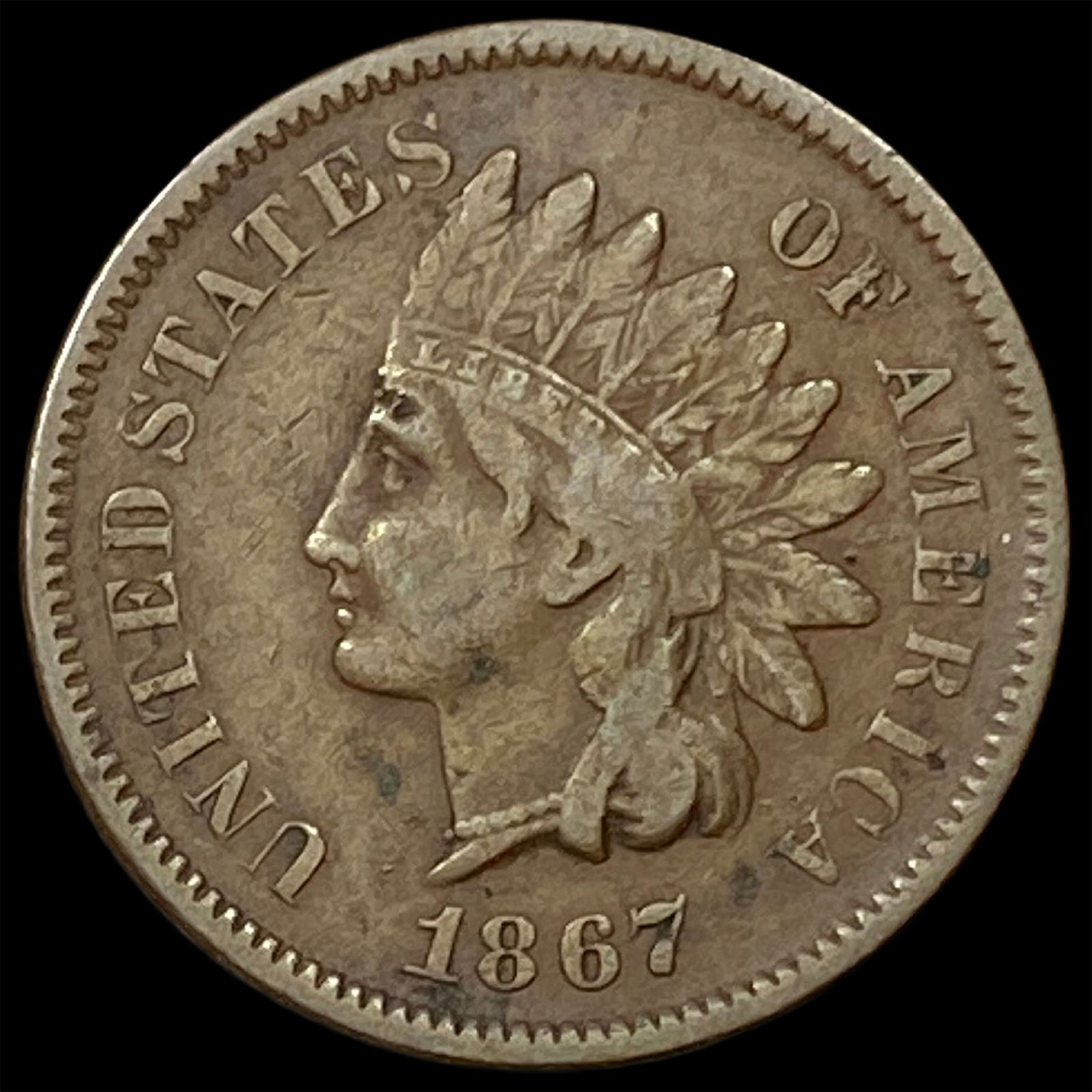 1867 Indian Head Cent NEARLY UNCIRCULATED (1 of 2)