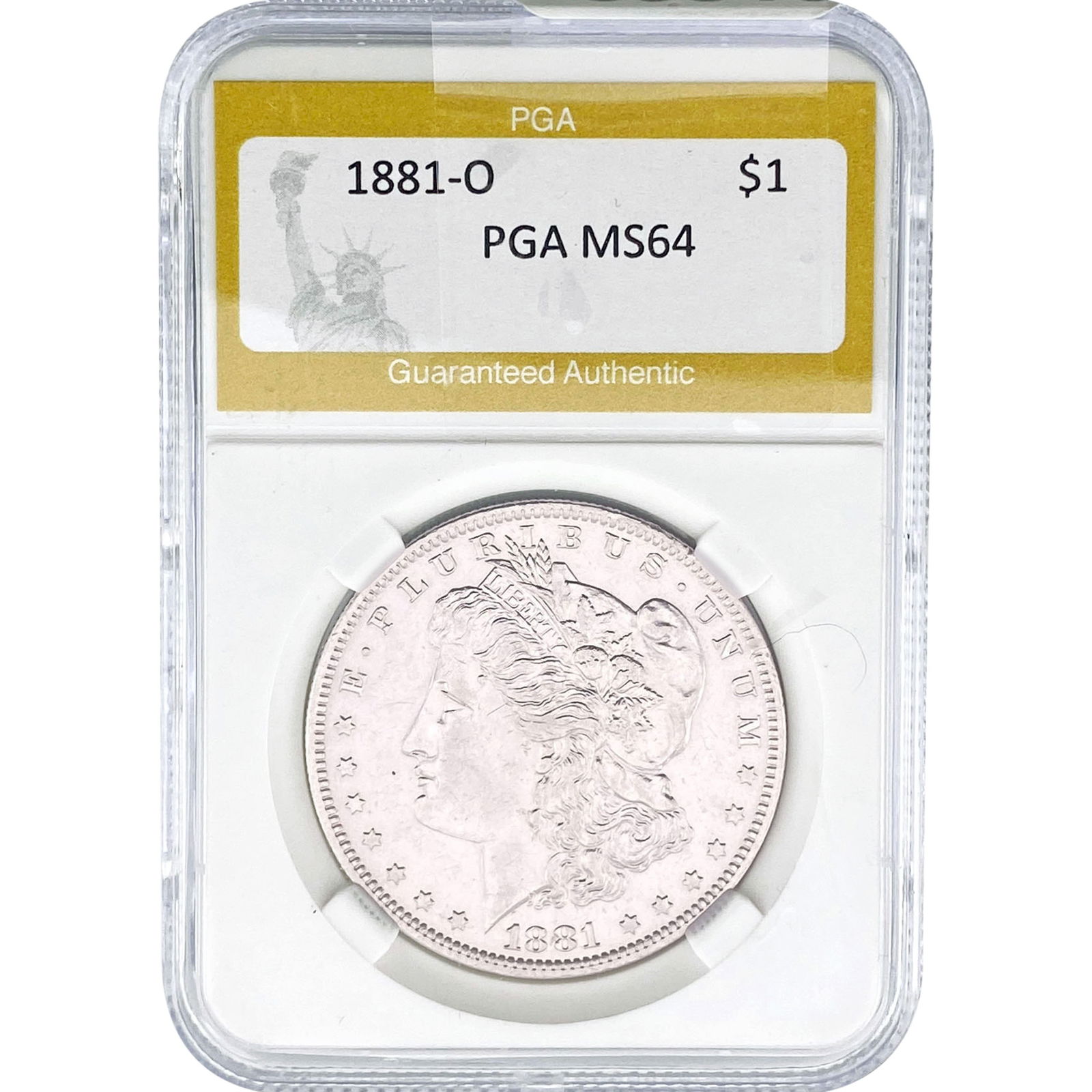 1881-O Morgan Silver Dollar PGA MS64: 1881-O Morgan Silver Dollar PGA MS64