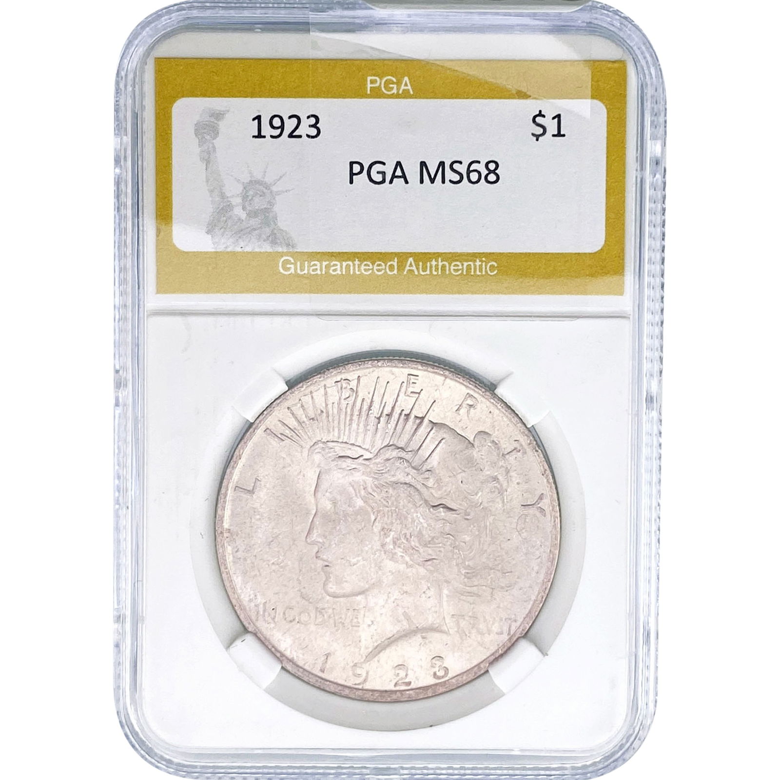 1923 Silver Peace Dollar PGA MS68: 1923 Silver Peace Dollar PGA MS68