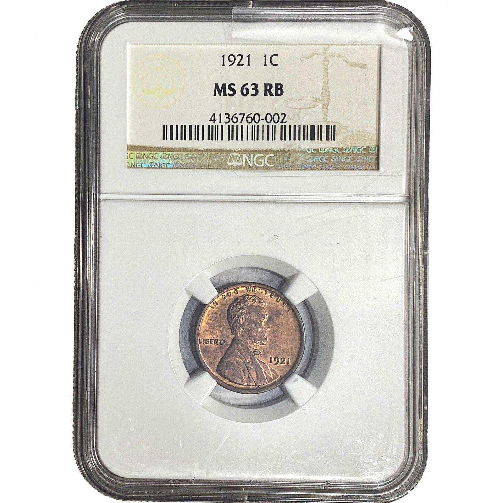 1921 Wheat Cent NGC MS63 RB (1 of 2)