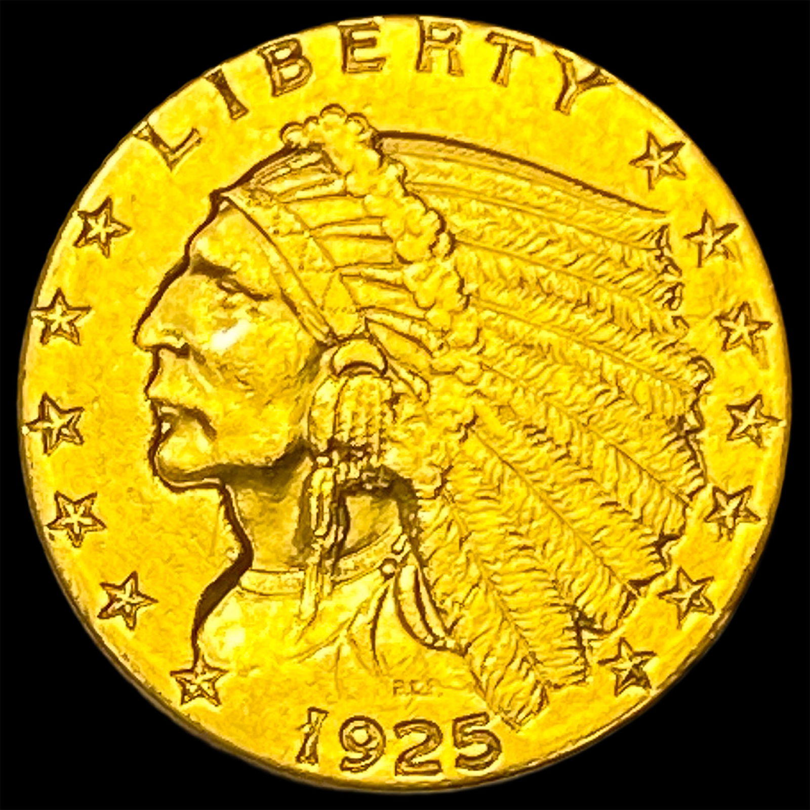 1925 Indian Head Gold $2.50 Quarter Eagle CLOSELY UNCIRCULATED (1 of 2)