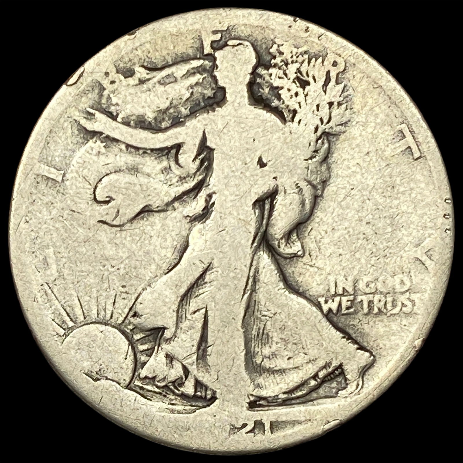 1921-S Silver Walking Liberty Half Dollar NICELY CIRCULATED: 1921-S Silver Walking Liberty Half Dollar NICELY CIRCULATED