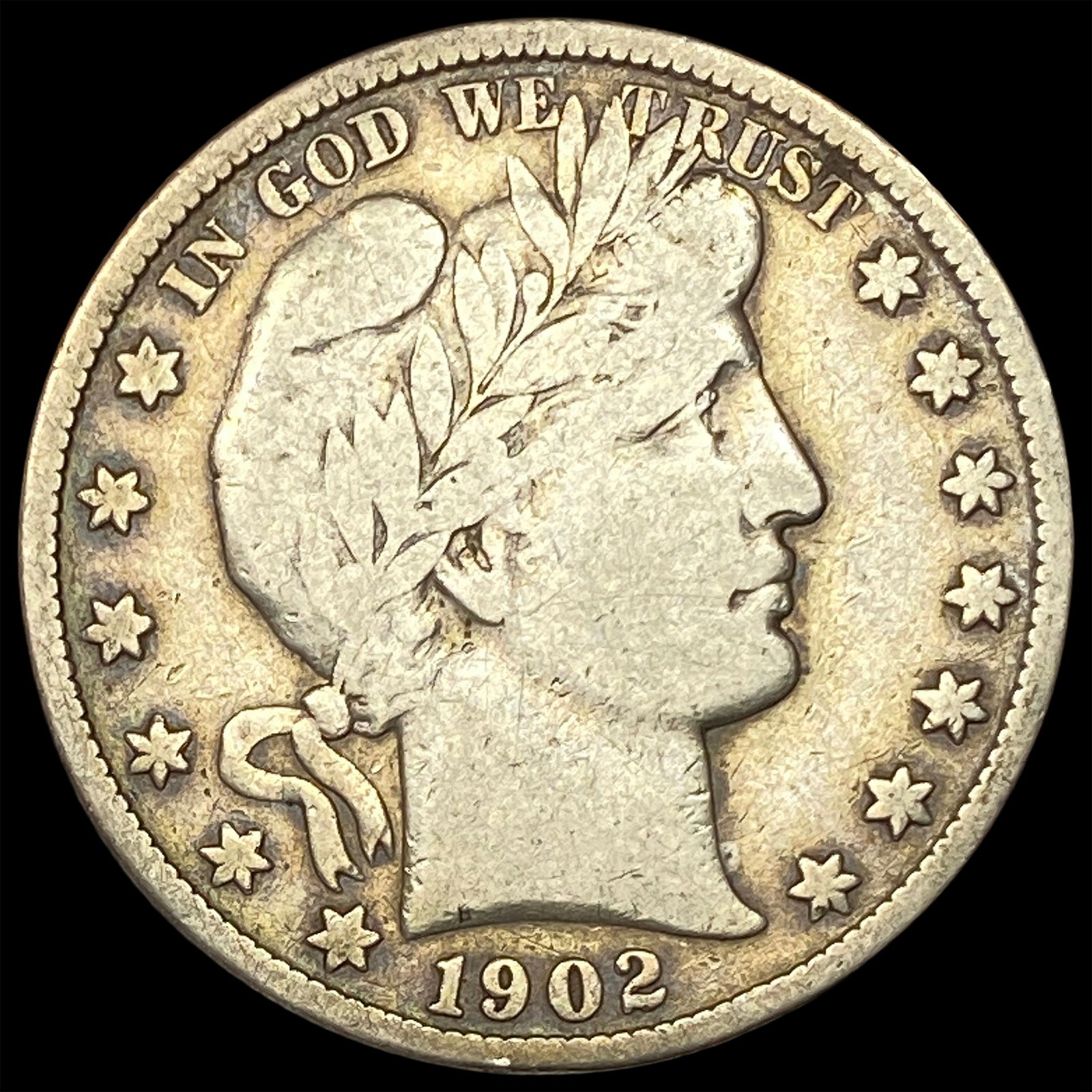 1902-S Silver Barber Half Dollar LIGHTLY CIRCULATED: 1902-S Silver Barber Half Dollar LIGHTLY CIRCULATED