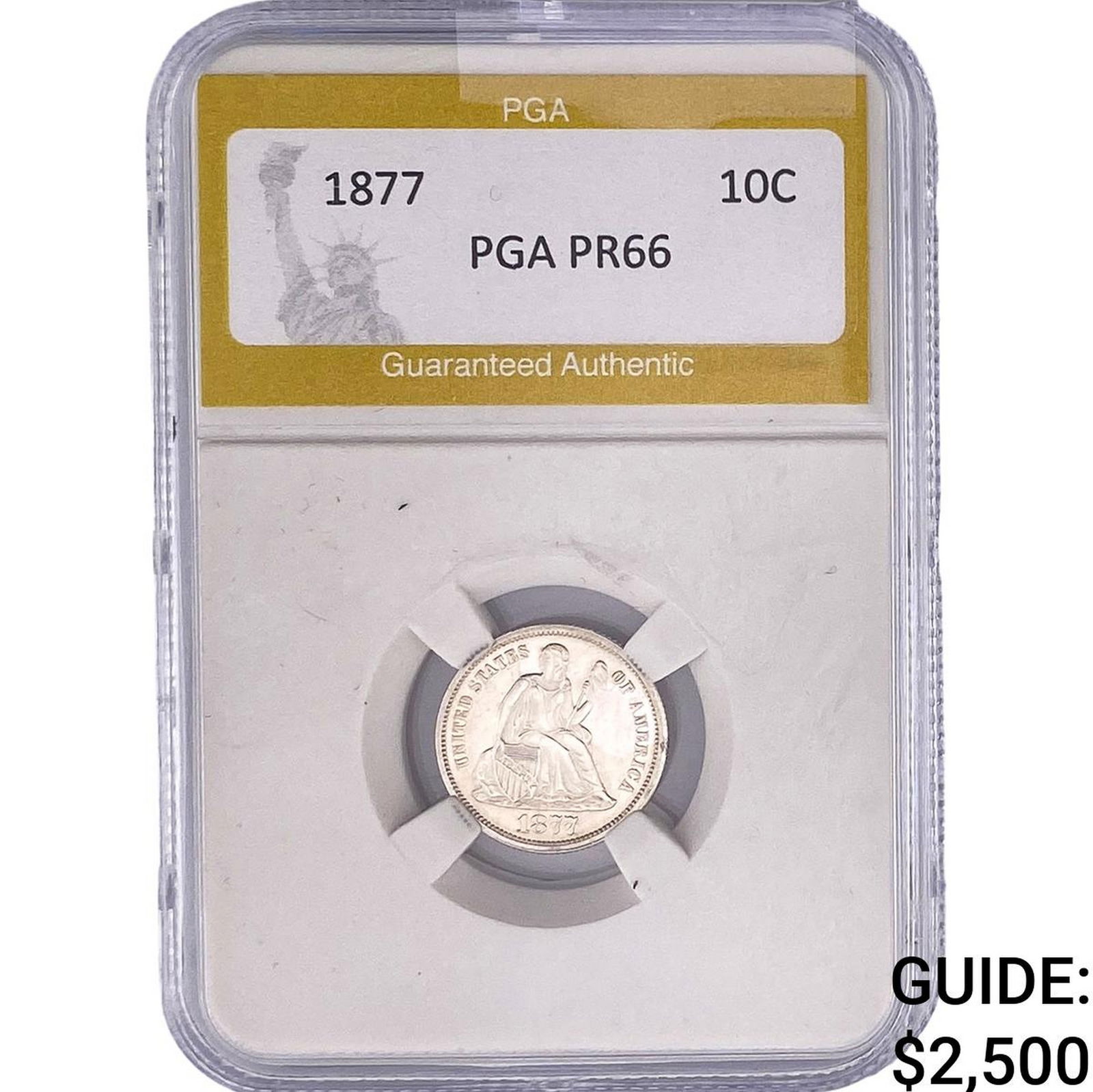 1877 Seated Liberty Dime PGA PR66: 1877 Seated Liberty Dime PGA PR66