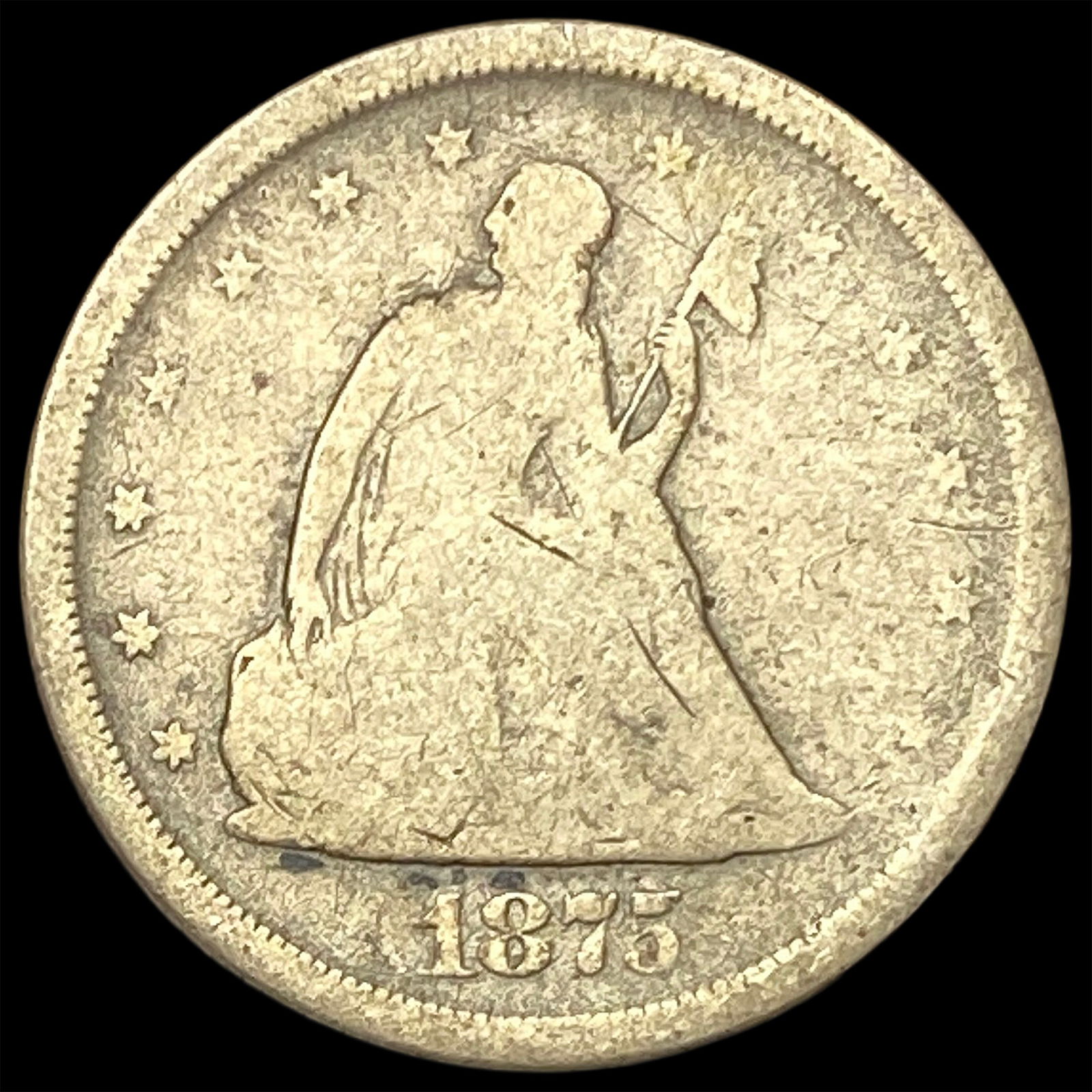 1875 Seated Liberty Twenty Cents NICELY CIRCULATED (1 of 2)