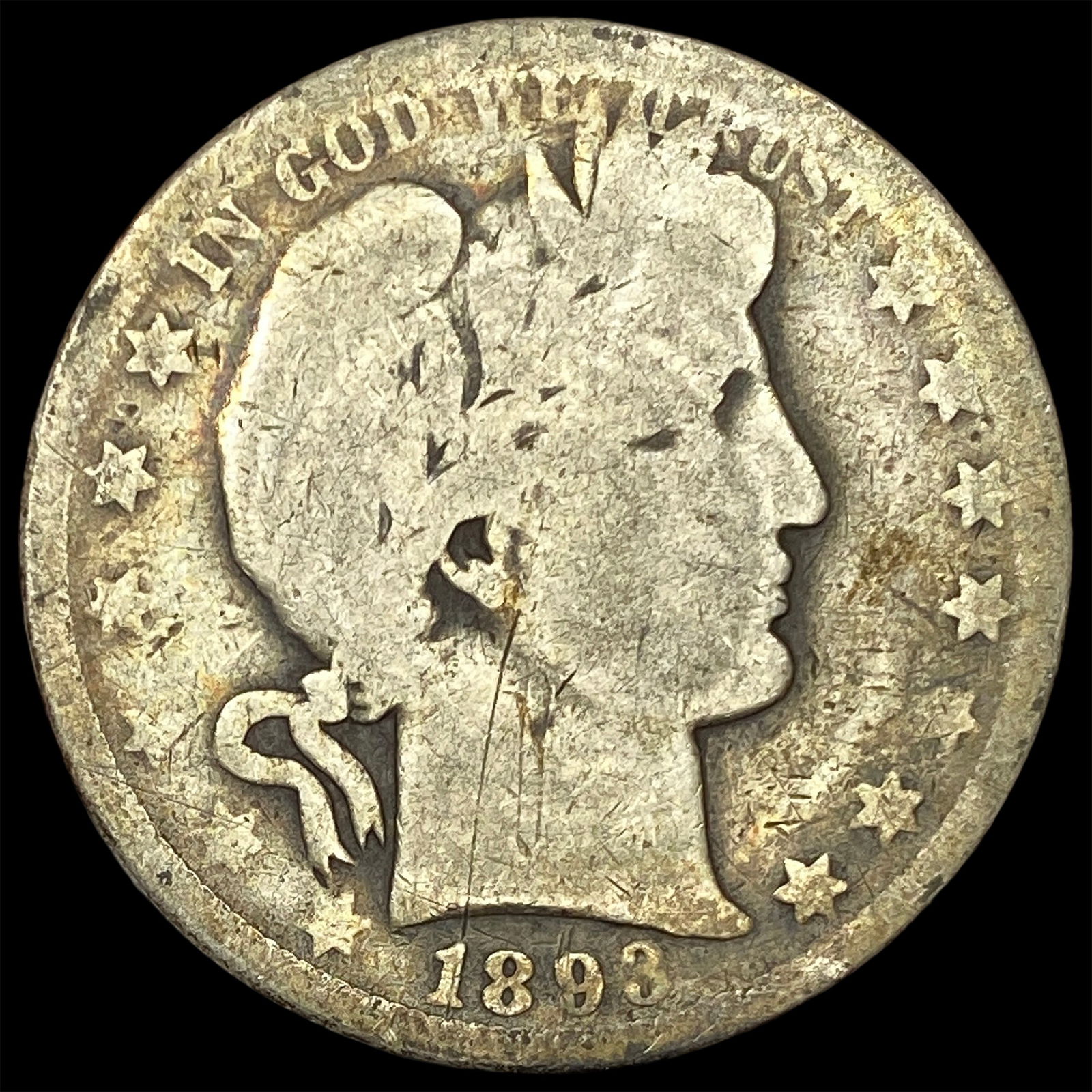1893-O Silver Barber Half Dollar NICELY CIRCULATED: 1893-O Silver Barber Half Dollar NICELY CIRCULATED