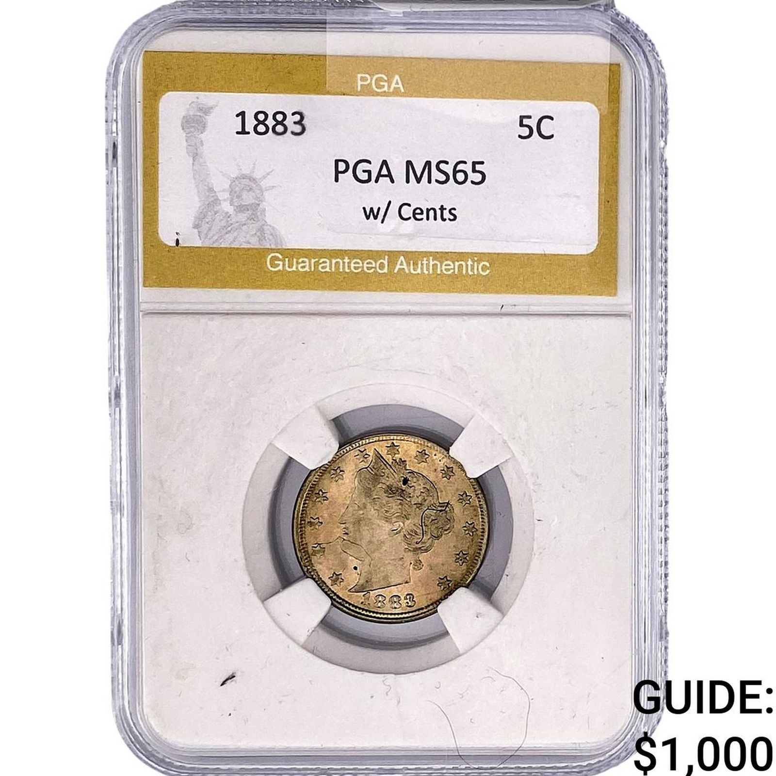 1883 Liberty Victory Nickel PGA MS65 w/ Cents (1 of 2)