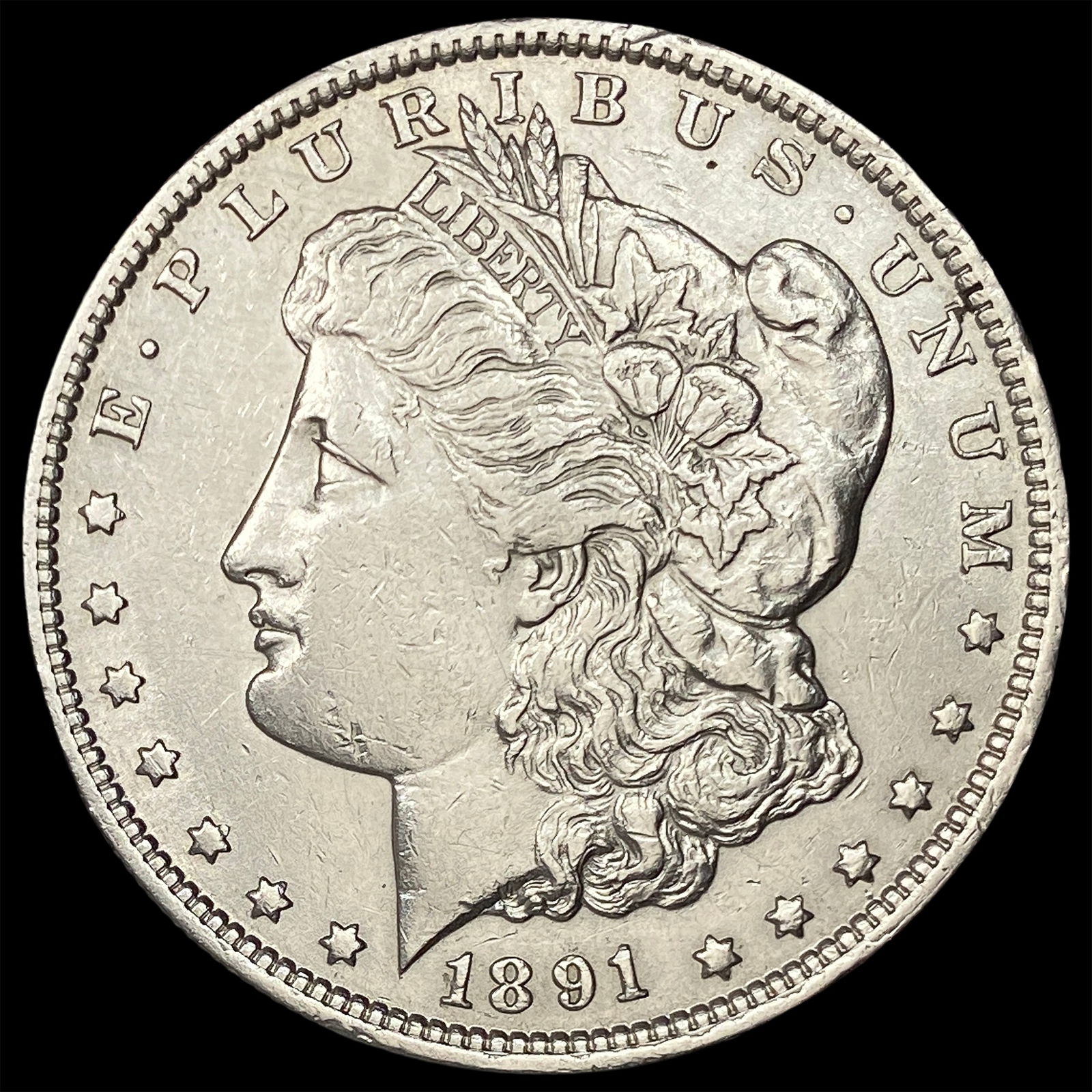 1891-CC Silver Morgan Dollar CLOSELY UNCIRCULATED: 1891-CC Silver Morgan Dollar CLOSELY UNCIRCULATED