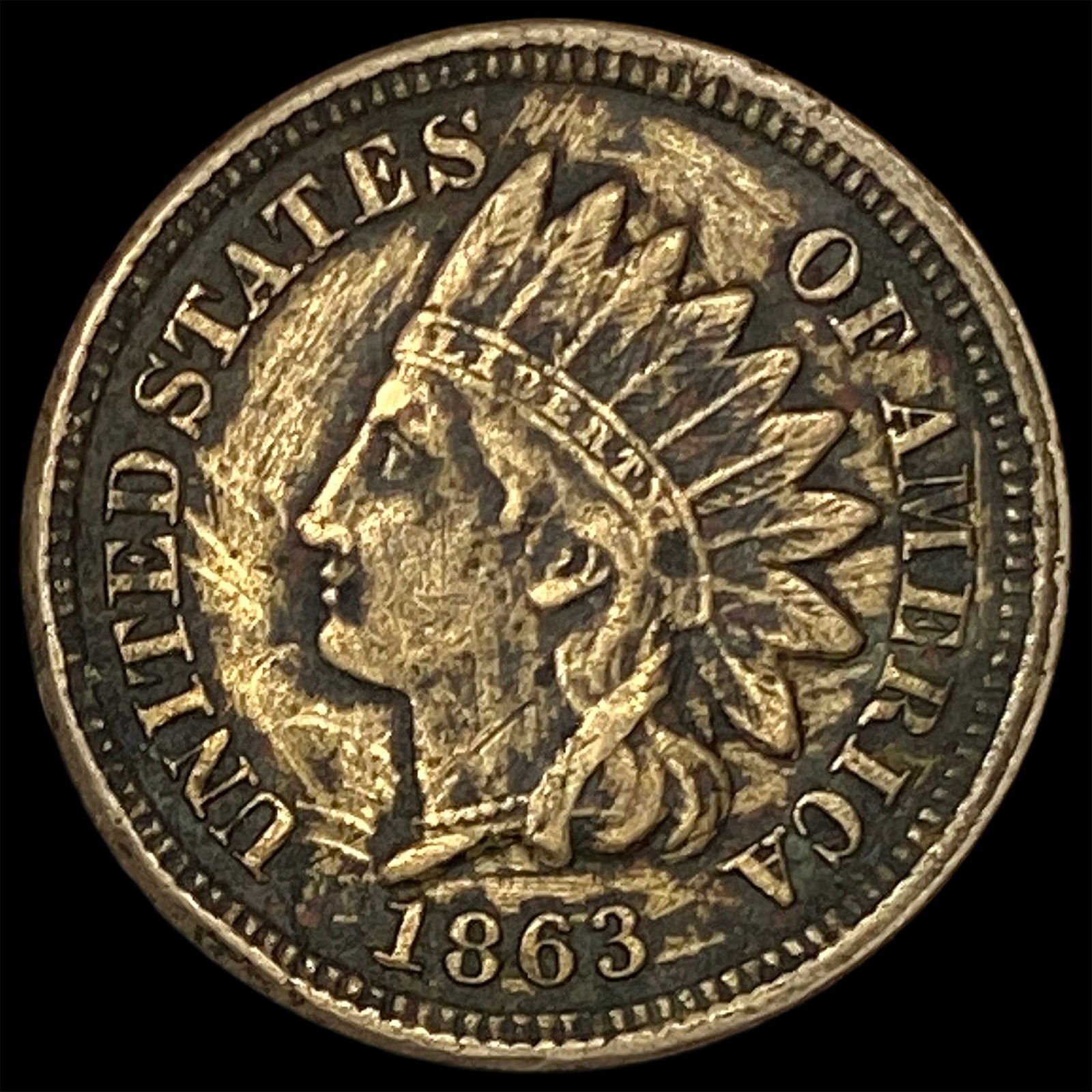 1863 Copper-Nickel Indian Head Cent NEARLY UNCIRCULATED: 1863 Copper-Nickel Indian Head Cent NEARLY UNCIRCULATED