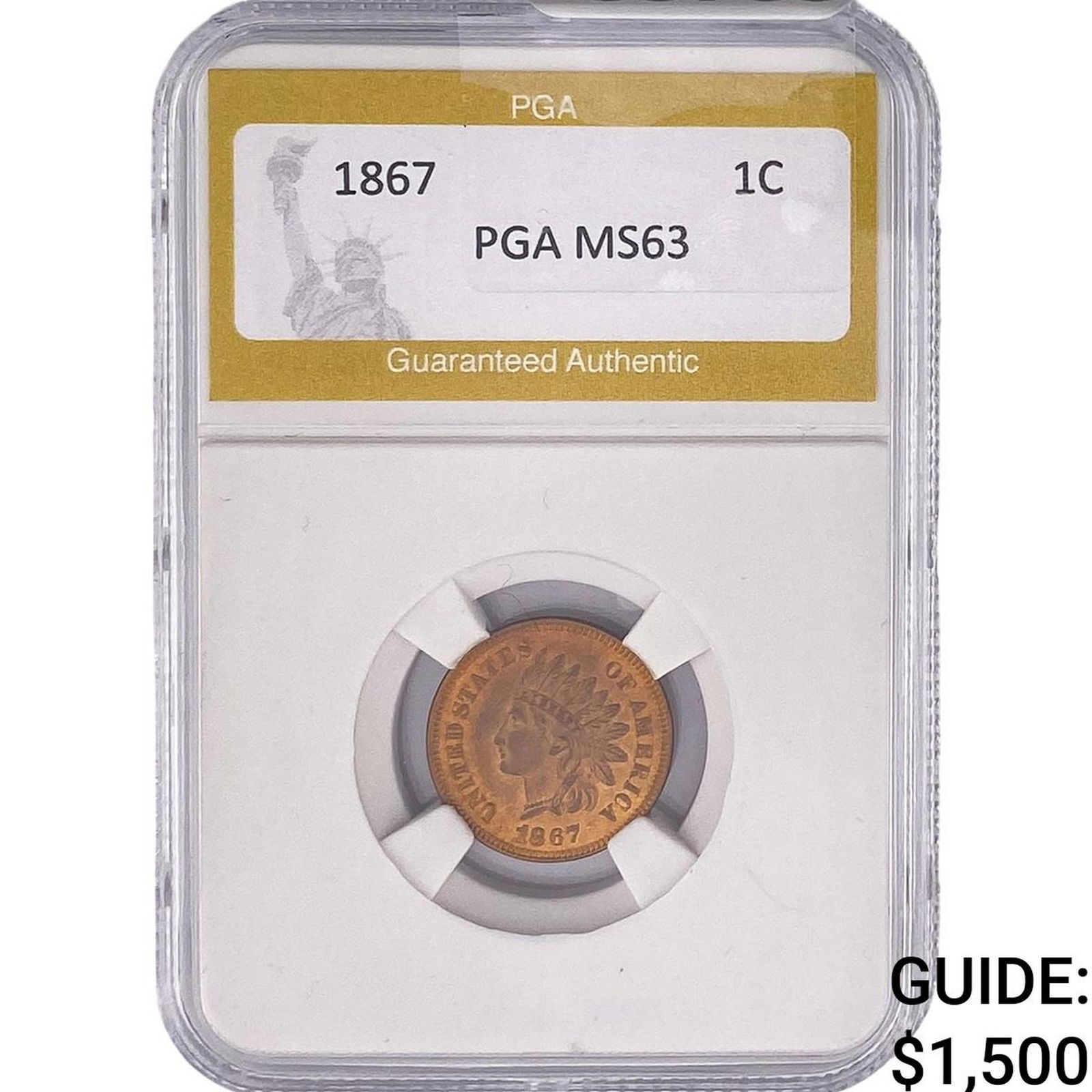 1867 Indian Head Cent PGA MS63 (1 of 2)