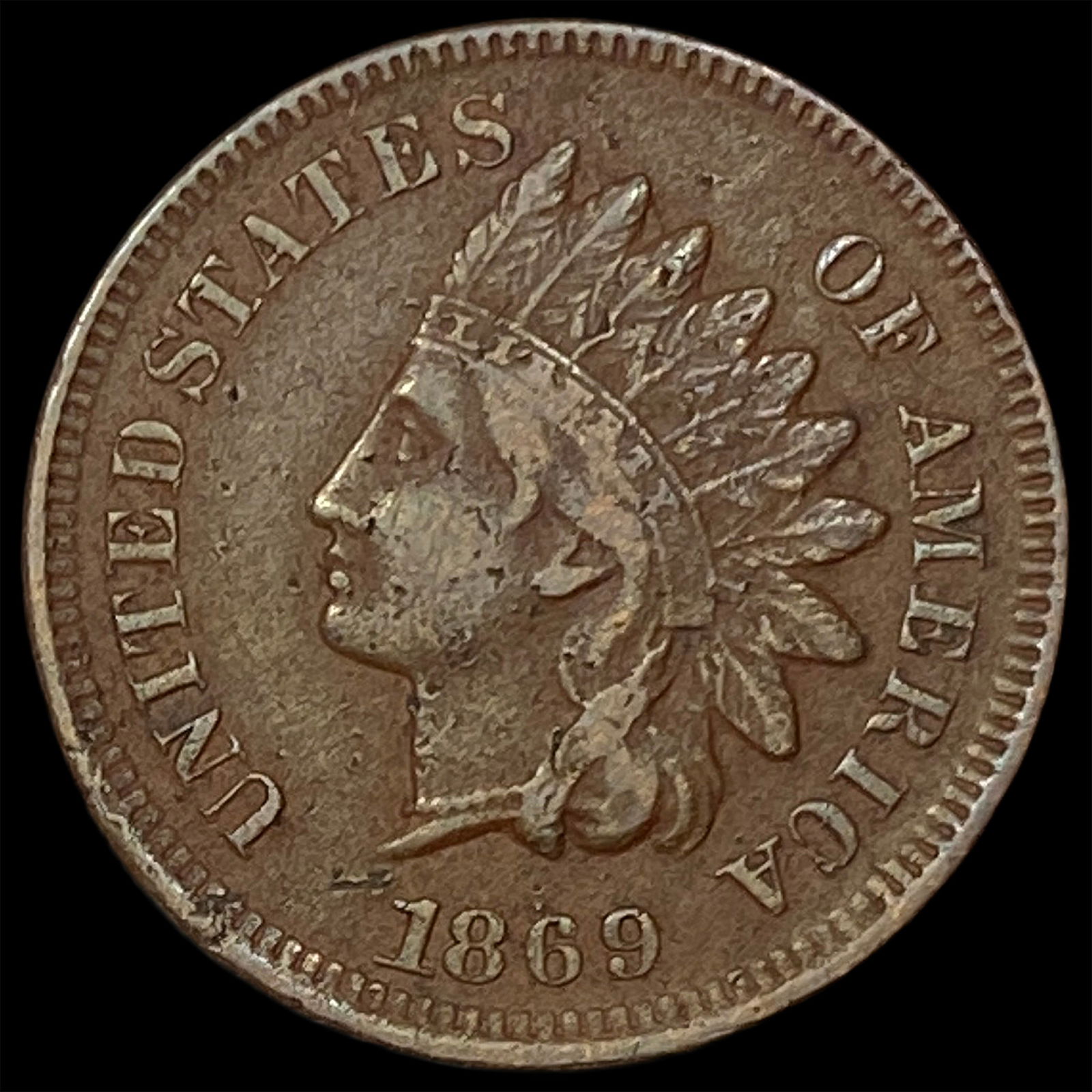 1869 Indian Head Cent CLOSELY UNCIRCULATED (1 of 2)