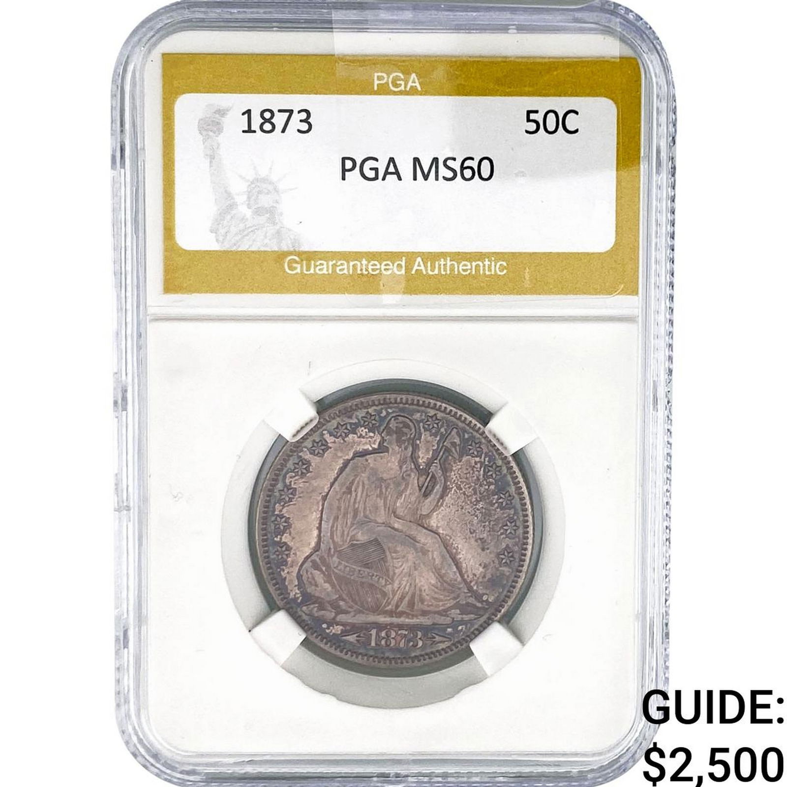 1873 Seated Liberty Half Dollar PGA MS60 (1 of 2)