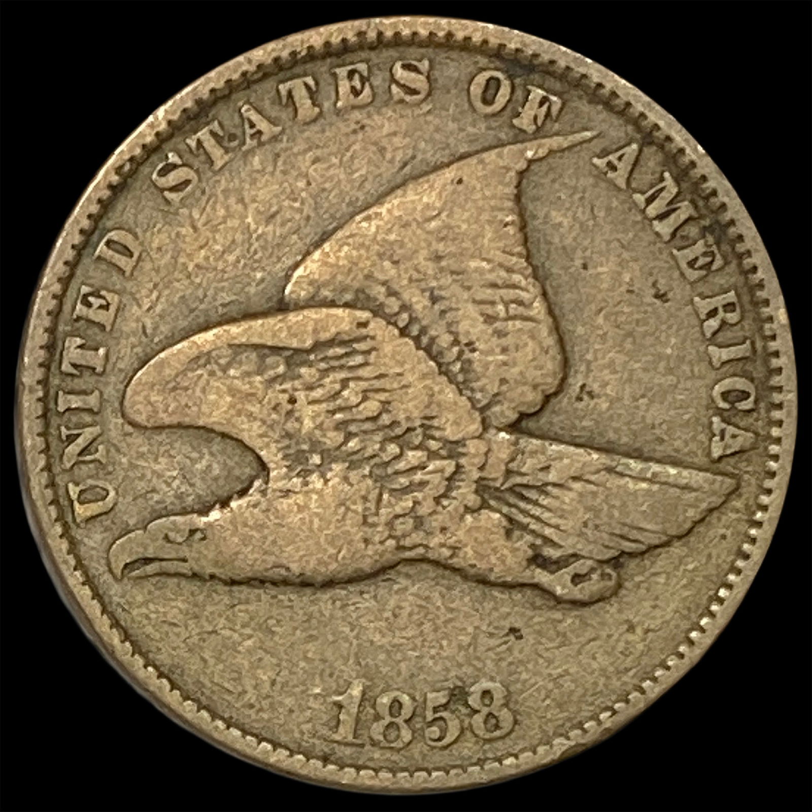 1858 Copper-Nickel Flying Eagle Cent LIGHTLY CIRCULATED: 1858 Copper-Nickel Flying Eagle Cent LIGHTLY CIRCULATED