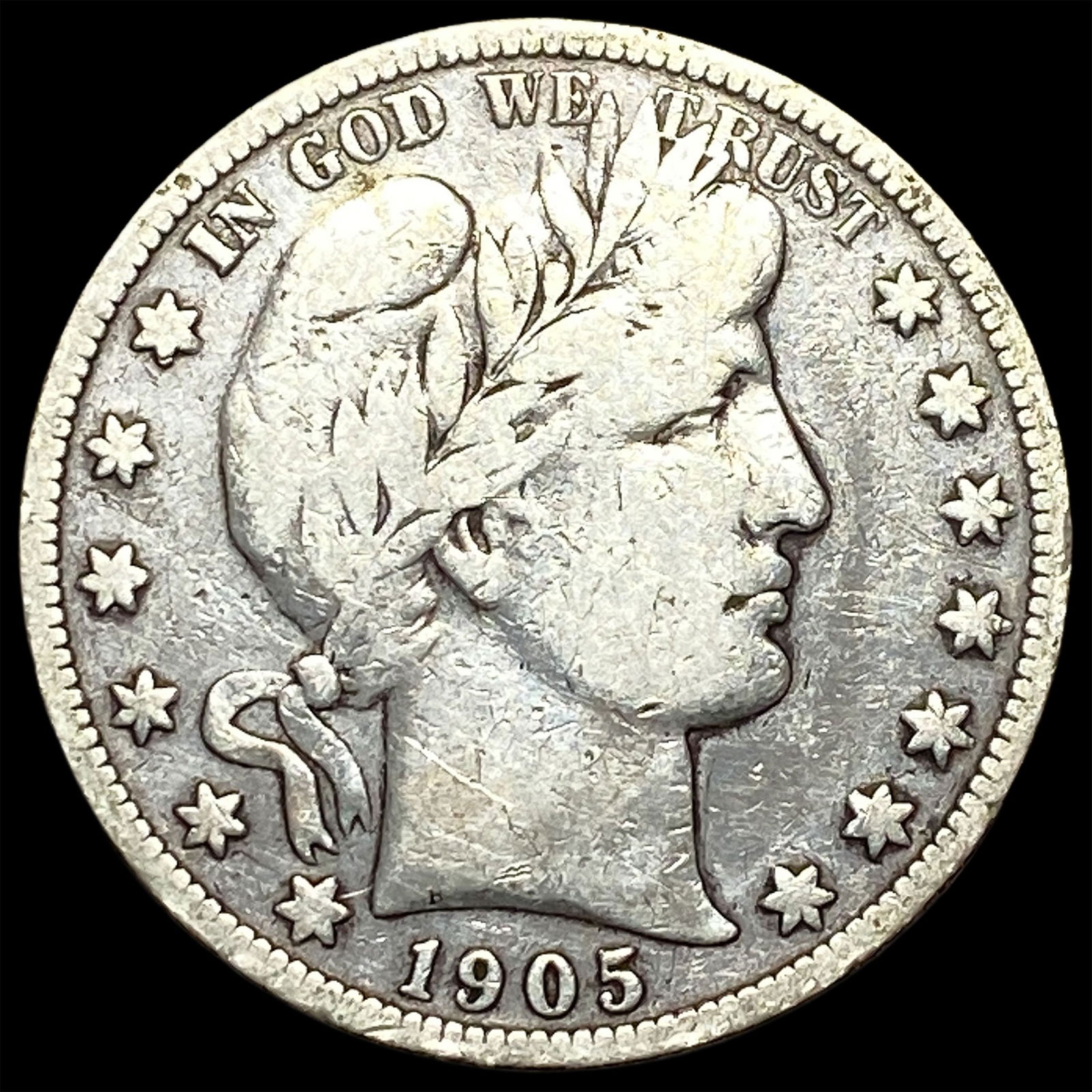 1905-S Silver Barber Half Dollar LIGHTLY CIRCULATED (1 of 2)