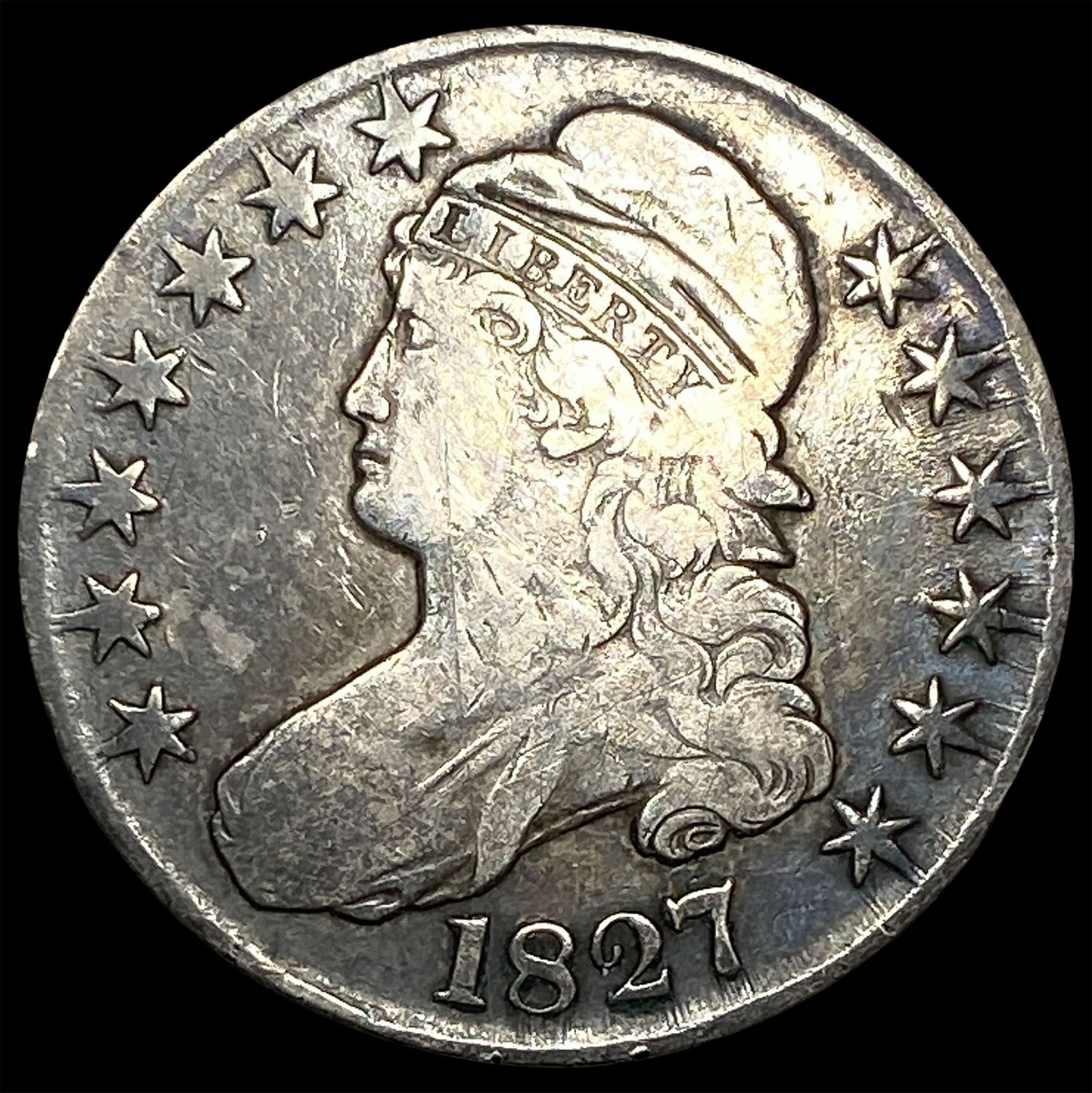 1827 Capped Bust Half Dollar LIGHTLY CIRCULATED (1 of 2)