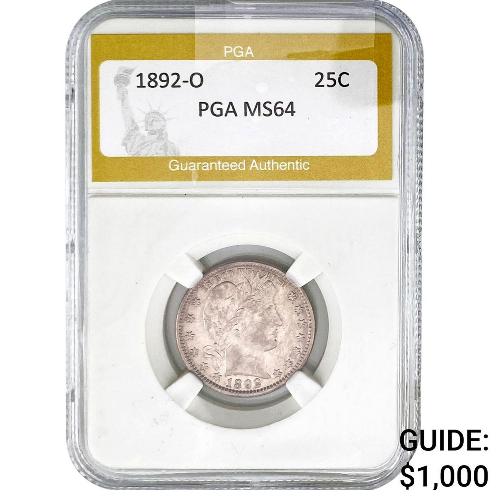 1892-O Barber Quarter PGA MS64 (1 of 2)