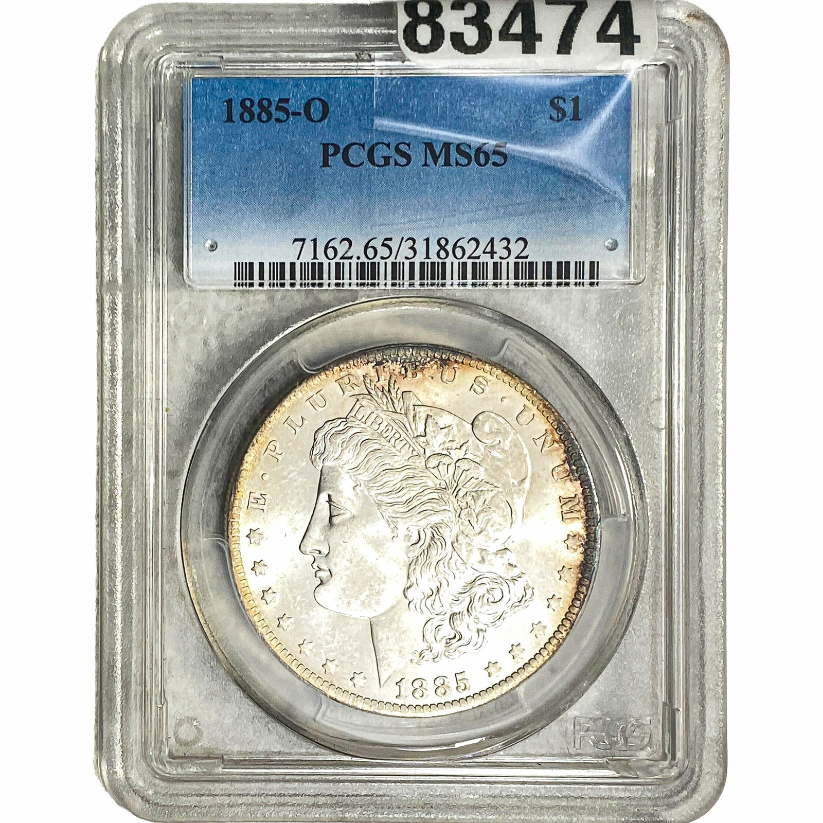 1885-O Morgan Silver Dollar PCGS MS65: 1885-O Morgan Silver Dollar PCGS MS65