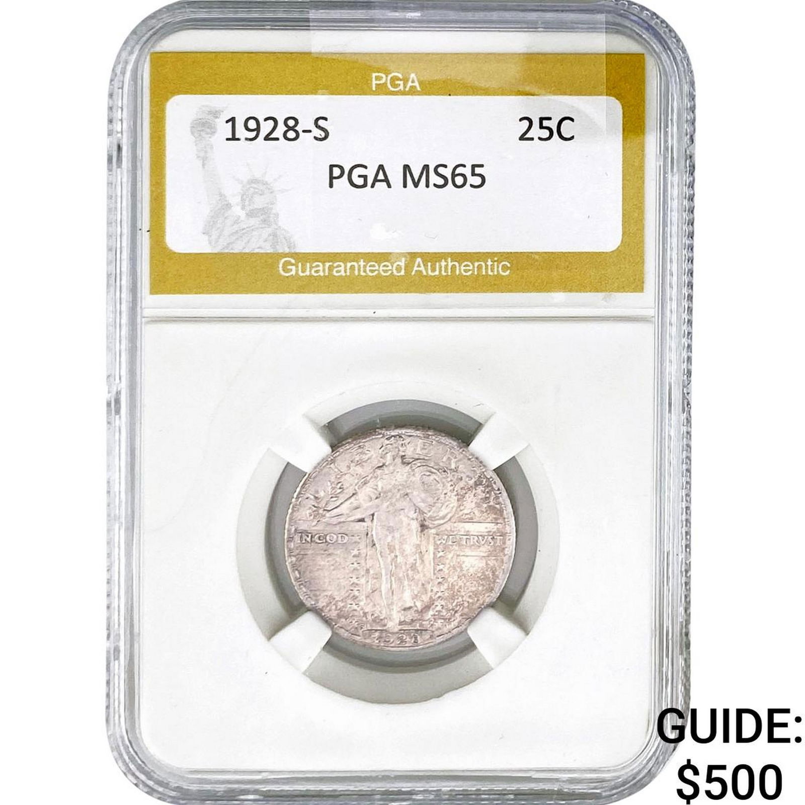 1928-S Standing Liberty Quarter PGA MS65: 1928-S Standing Liberty Quarter PGA MS65
