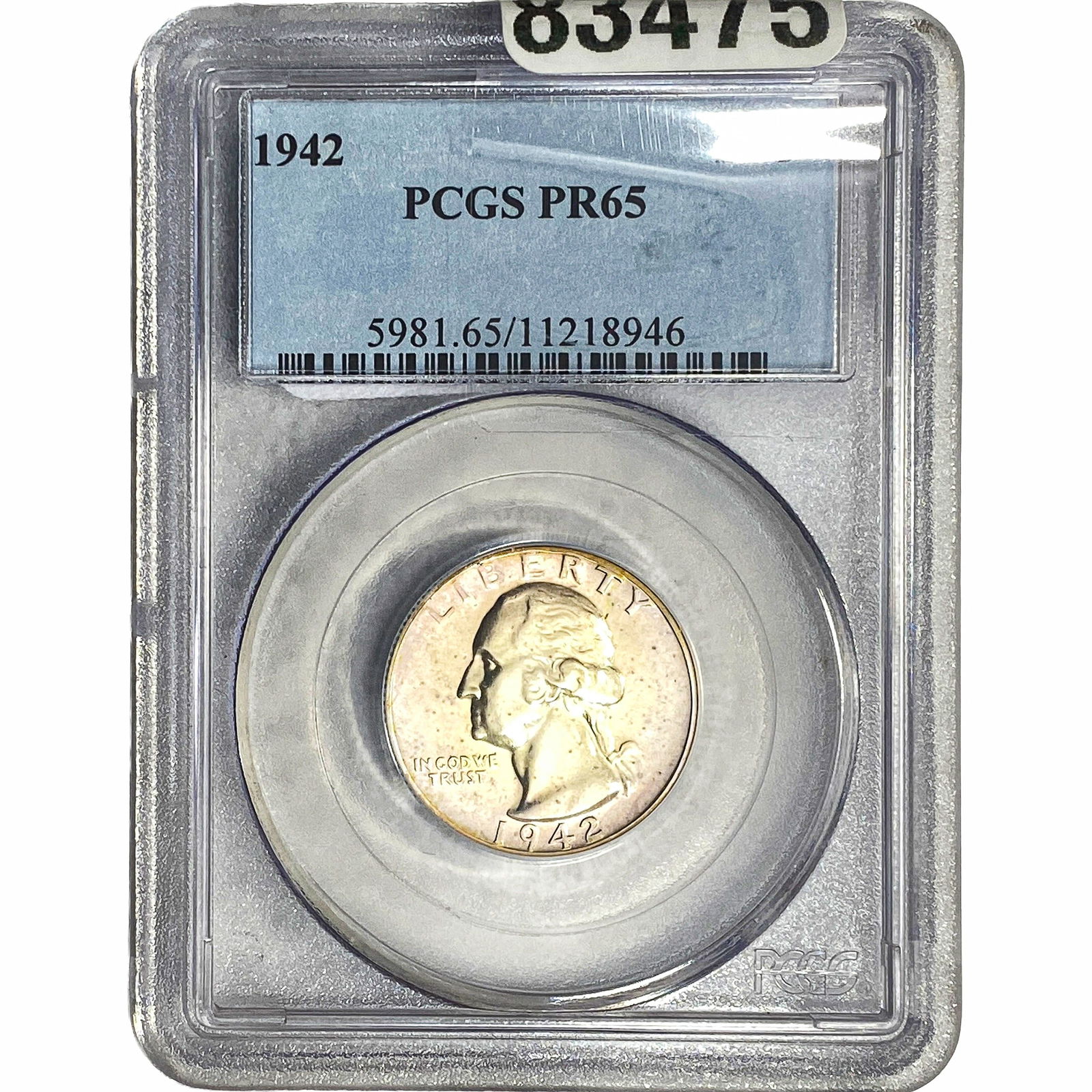 1942 Washington Silver Quarter PCGS PR65 (1 of 2)