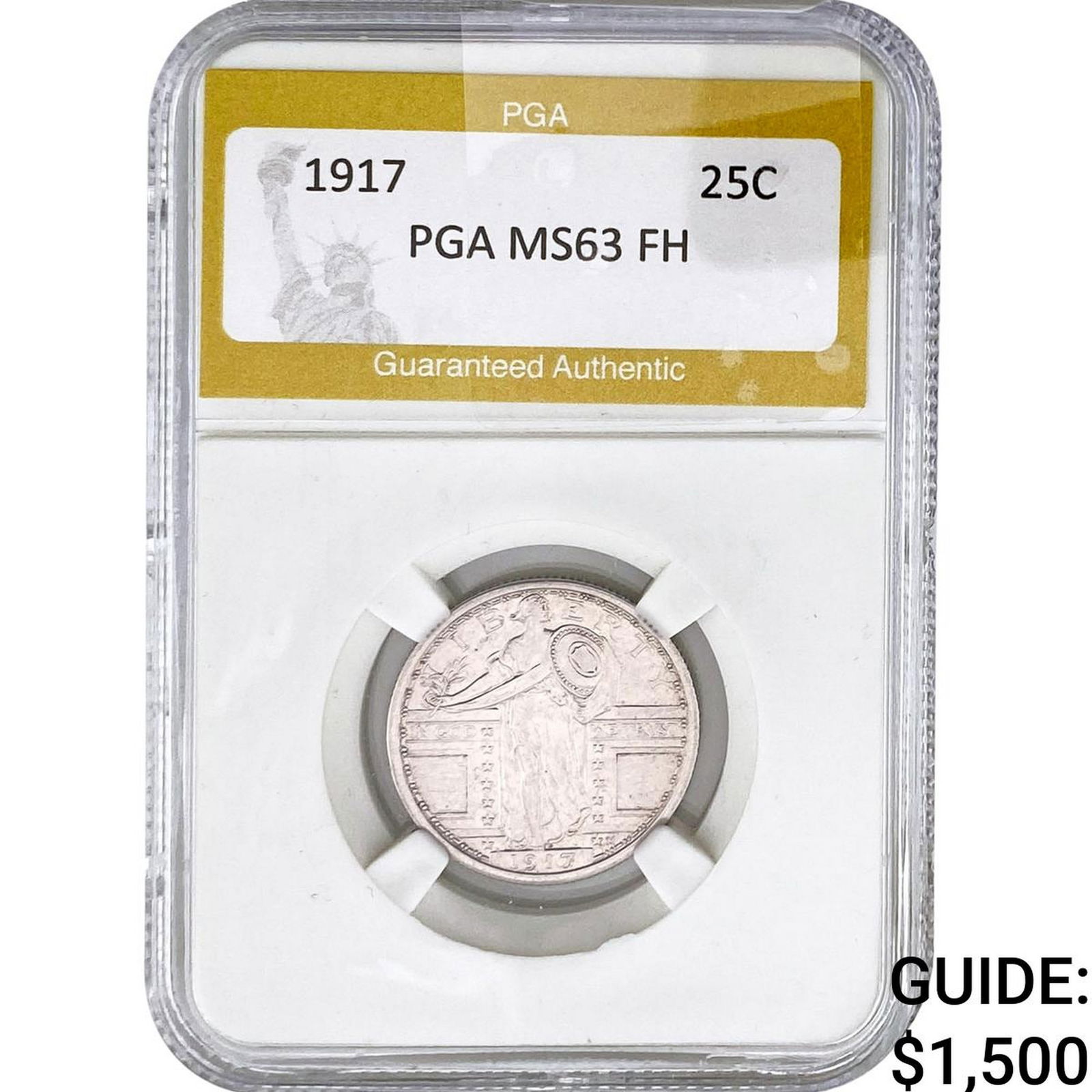 1917 Standing Liberty Quarter PGA MS63 FH: 1917 Standing Liberty Quarter PGA MS63 FH