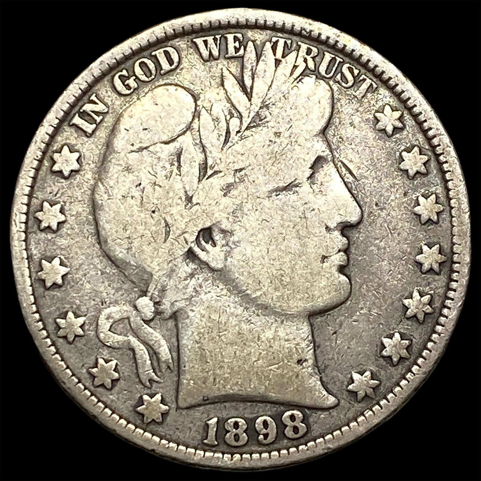 1898 Silver Barber Half Dollar HIGH GRADE: 1898 Silver Barber Half Dollar HIGH GRADE