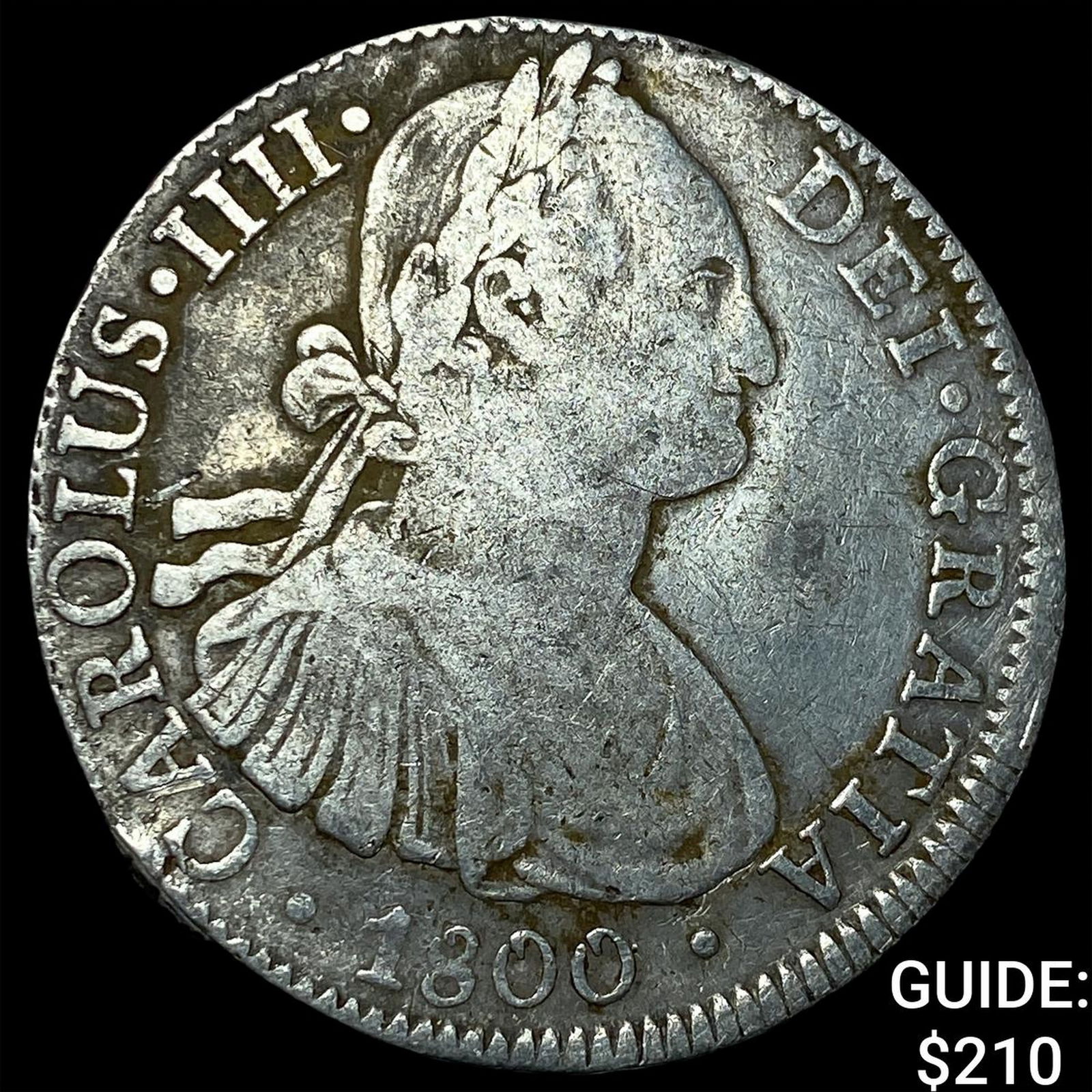 1800 Mexico Silver 8 Reales Chopmarked NEARLY UNCIRCULATED: 1800 Mexico Silver 8 Reales Chopmarked NEARLY UNCIRCULATED