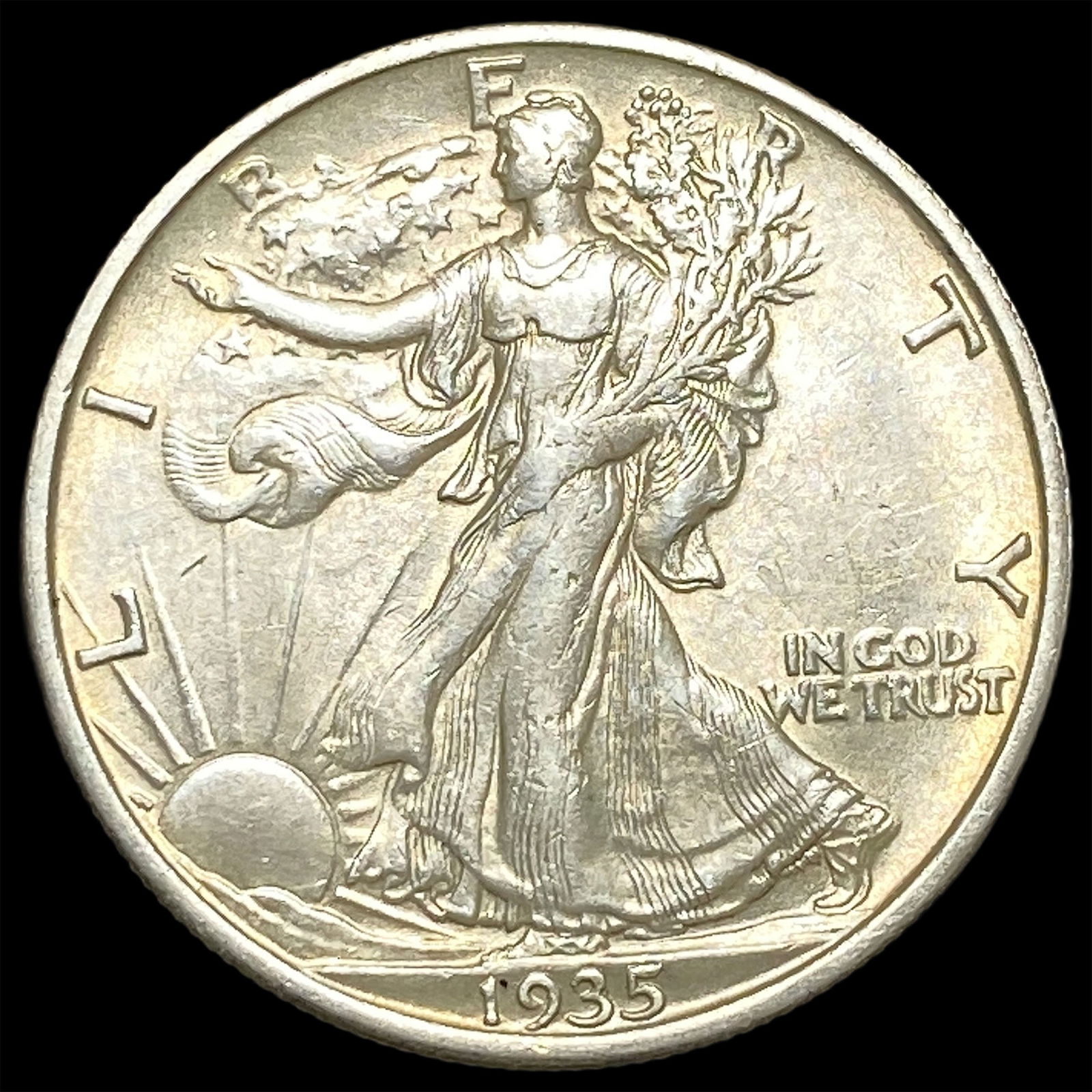 1935-S Silver Walking Liberty Half Dollar CHOICE AU: 1935-S Silver Walking Liberty Half Dollar CHOICE AU