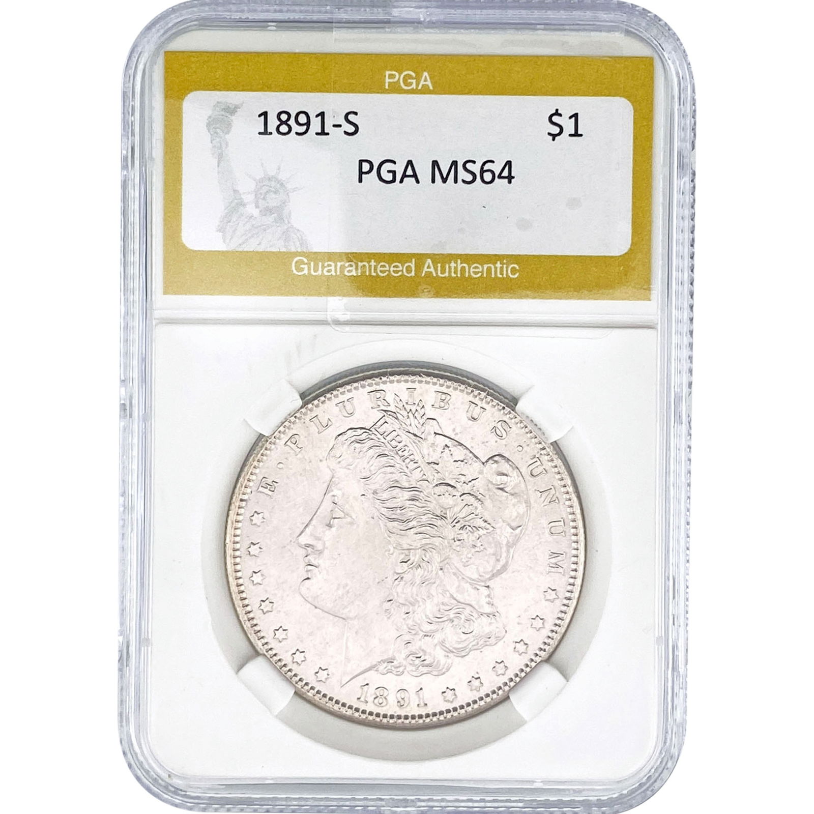 1891-S Morgan Silver Dollar PGA MS64 (1 of 2)