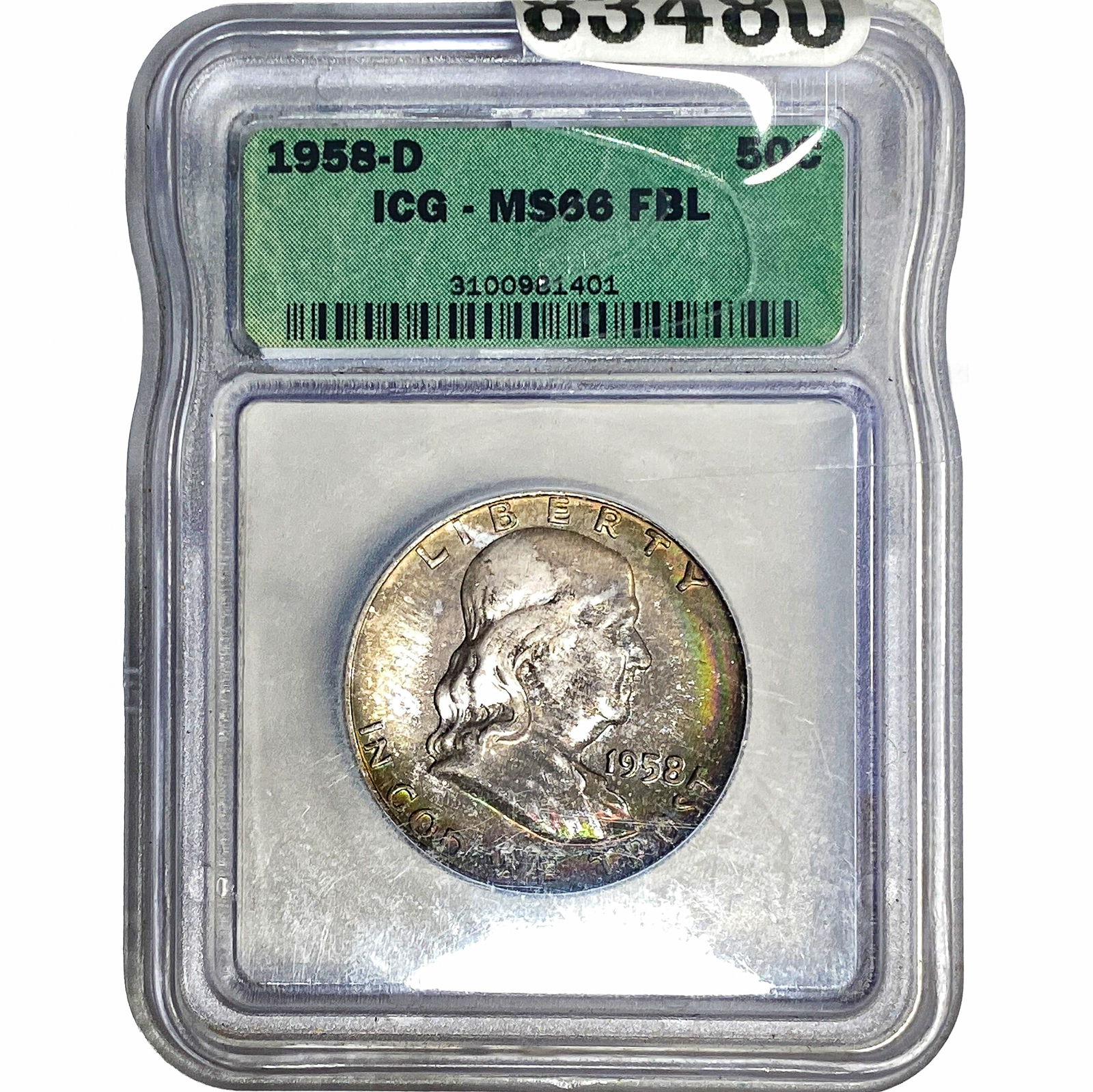 1958-D Franklin Half Dollar ICG MS66 FBL (1 of 2)