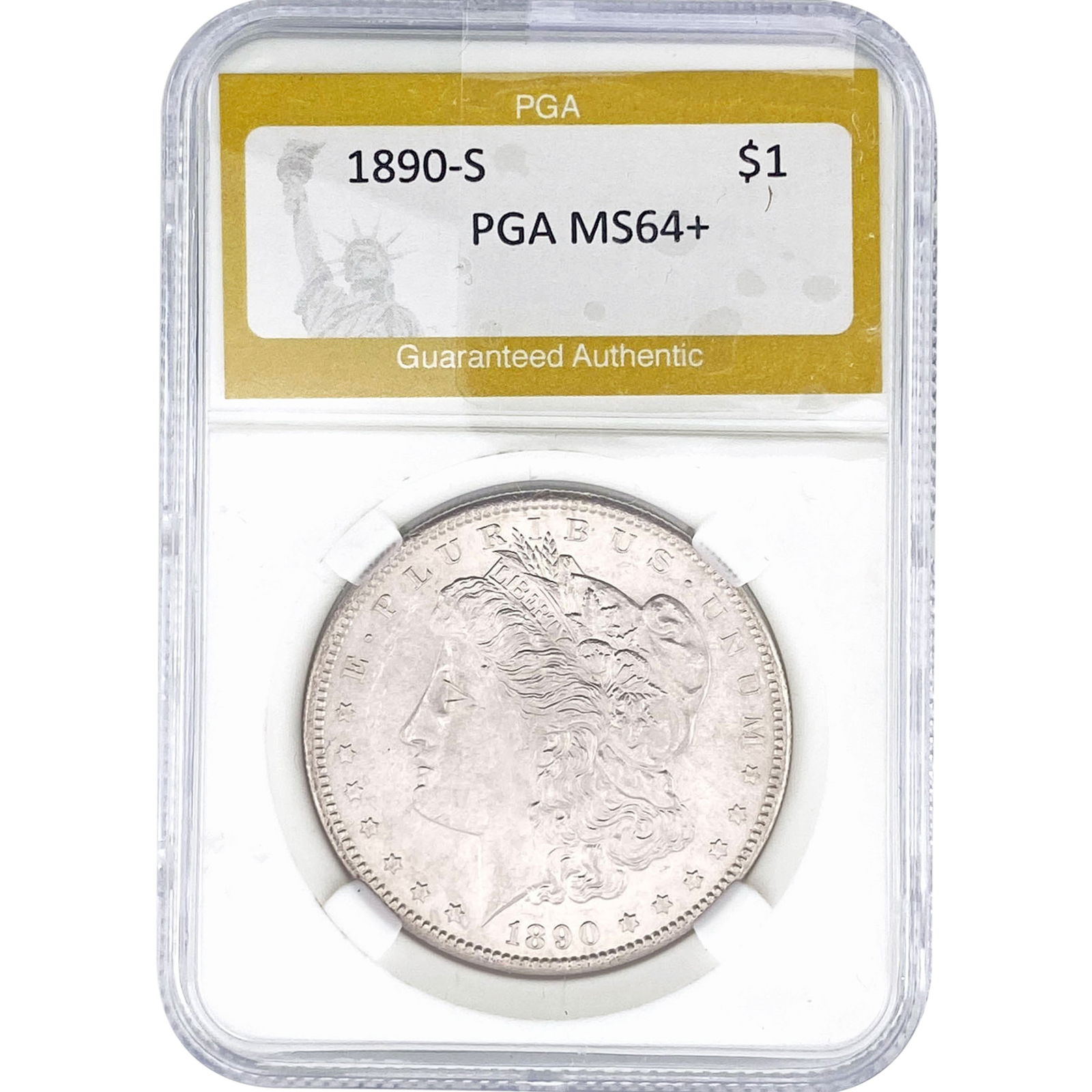 1890-S Morgan Silver Dollar PGA MS64+: 1890-S Morgan Silver Dollar PGA MS64+