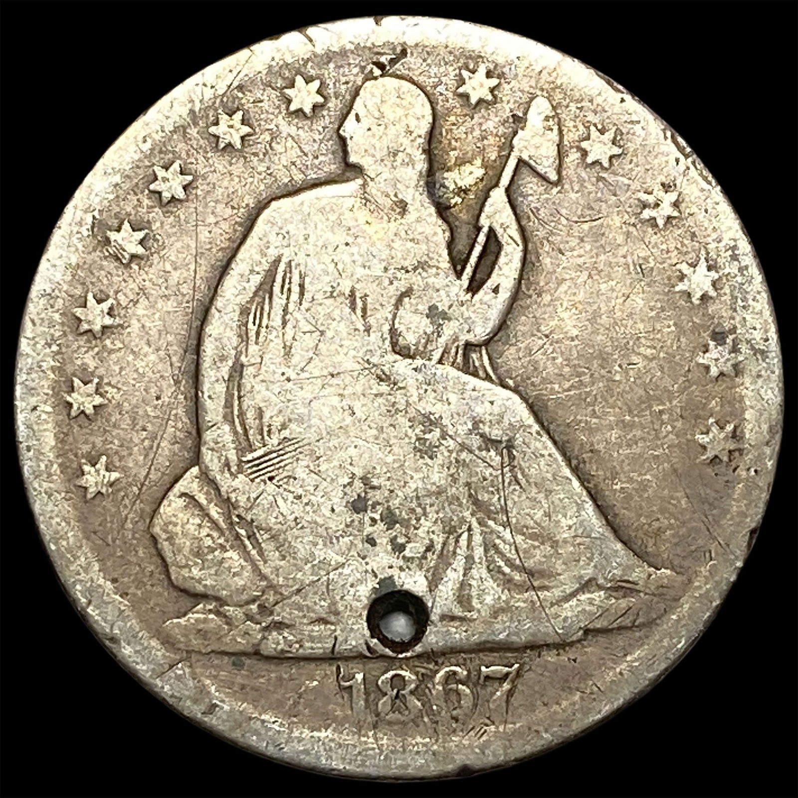 1867-S Silver Half Dollar (Seated Liberty) HIGH GRADE: 1867-S Silver Half Dollar (Seated Liberty) HIGH GRADE