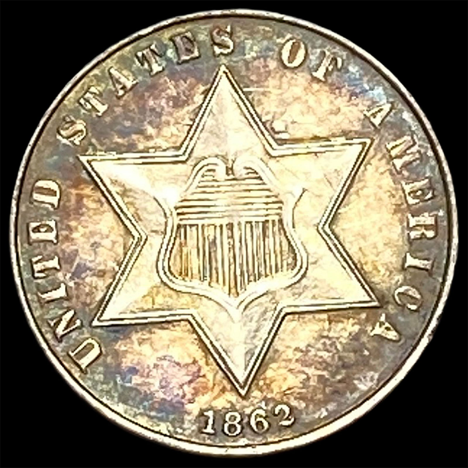 1862 Silver Three-Cent Piece CLOSELY UNCIRCULATED (1 of 2)