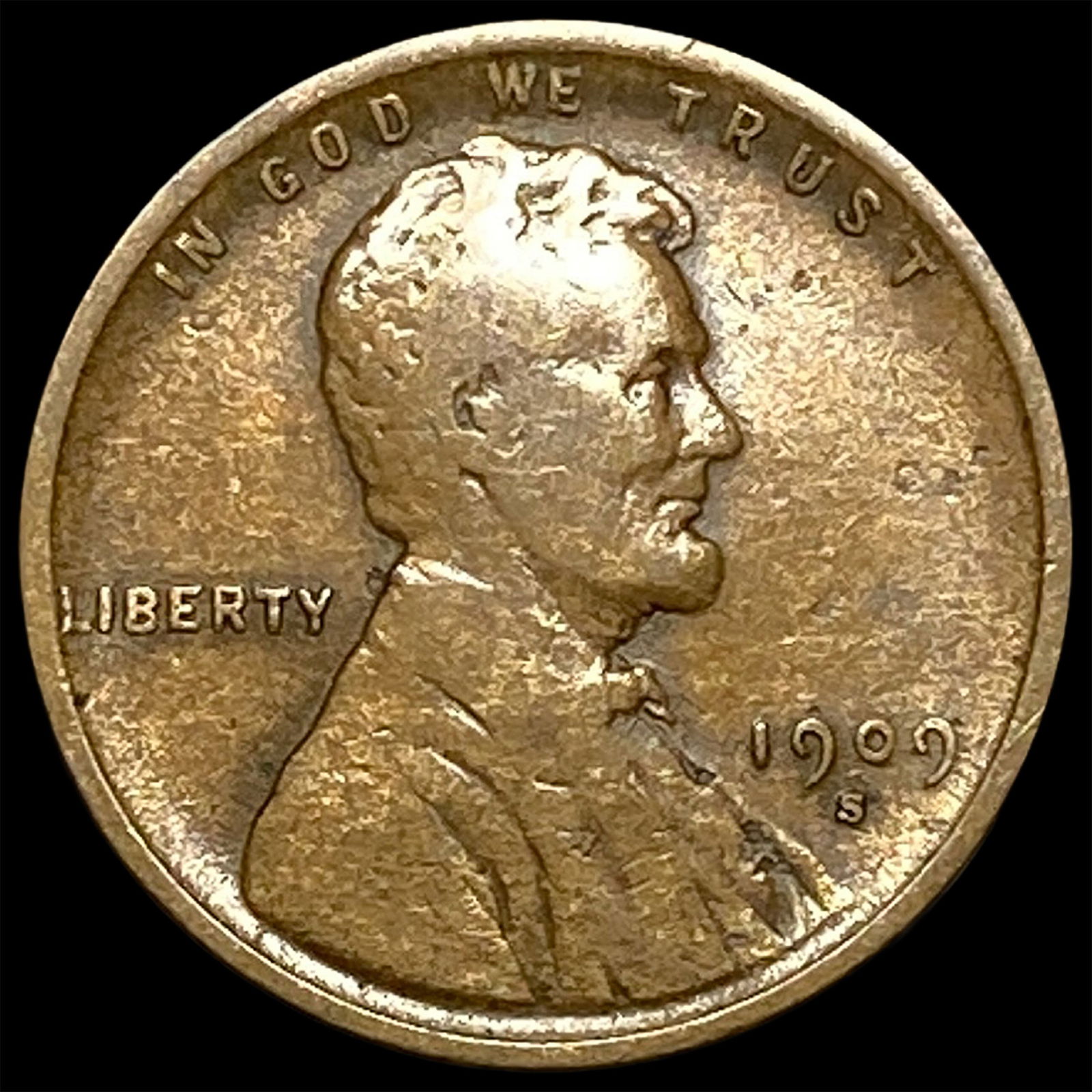 1909-S Lincoln Wheat Cent LIGHTLY CIRCULATED: 1909-S Lincoln Wheat Cent LIGHTLY CIRCULATED