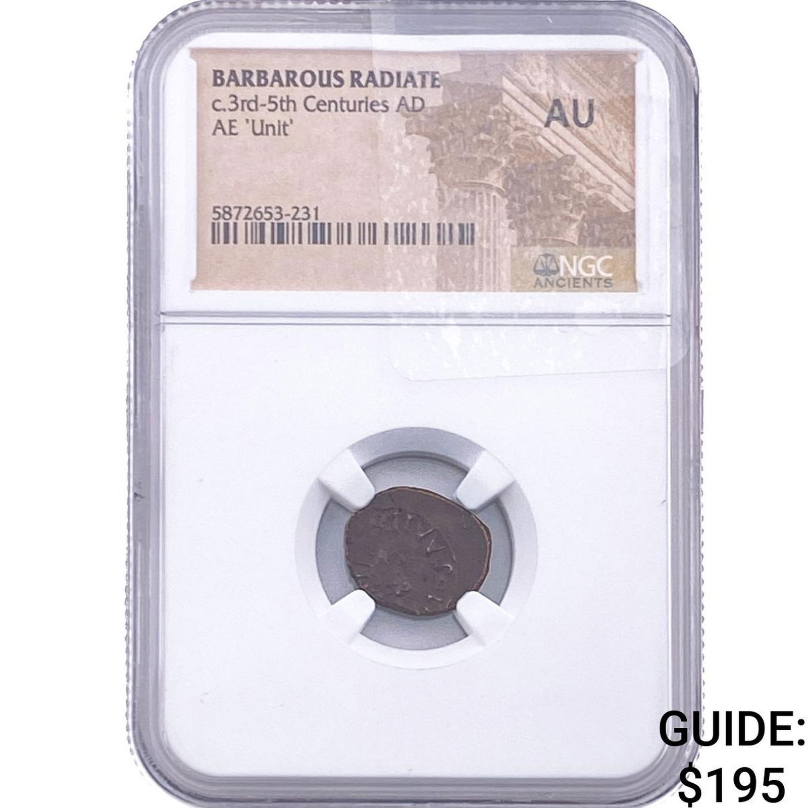 Barbarous Radiate c.3rd-5th Cent. Bronze 'Unit' NGC AU: Barbarous Radiate c.3rd-5th Cent. Bronze 'Unit' NGC AU