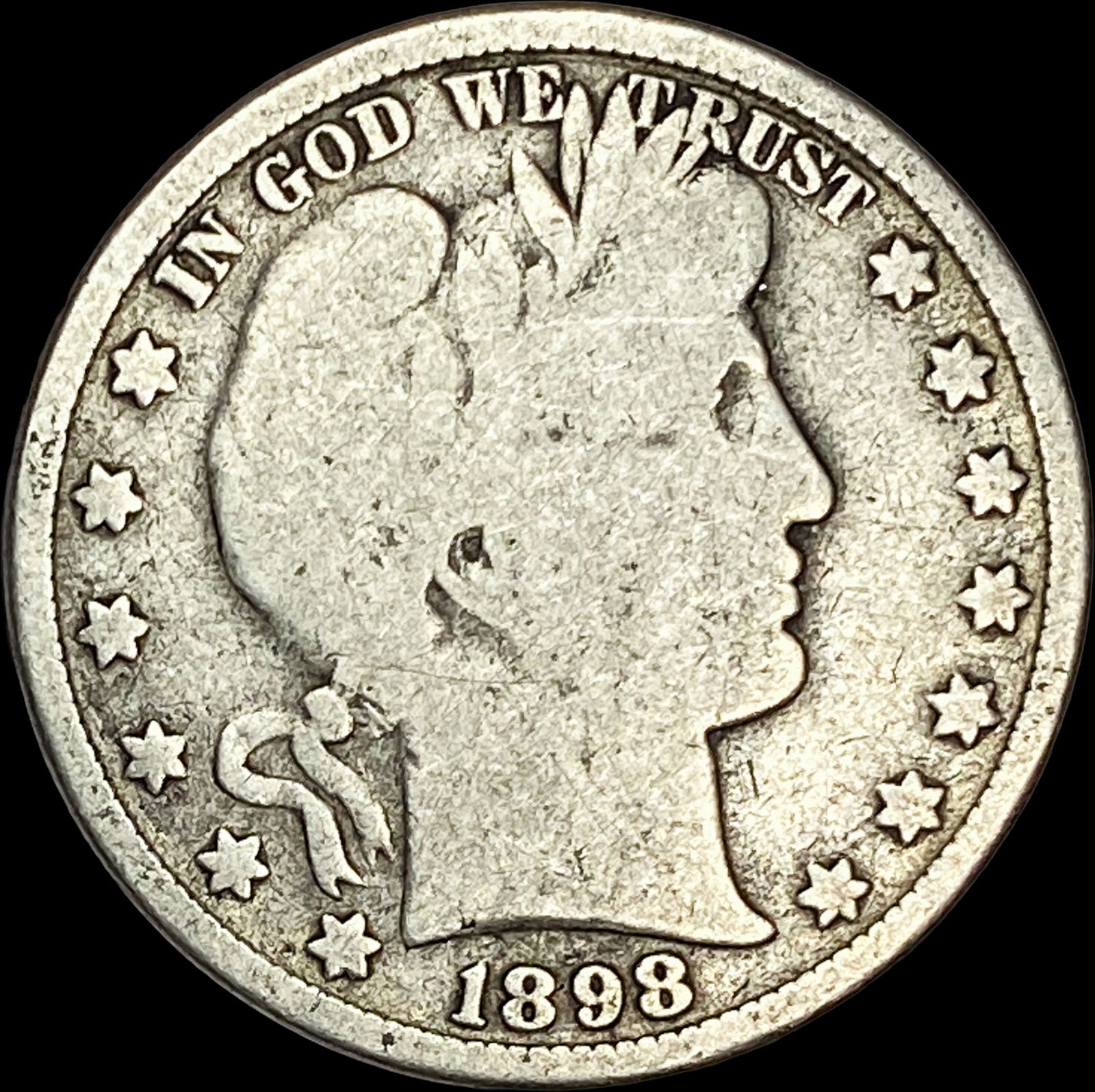 1898 Silver Barber Half Dollar HIGH GRADE (1 of 2)