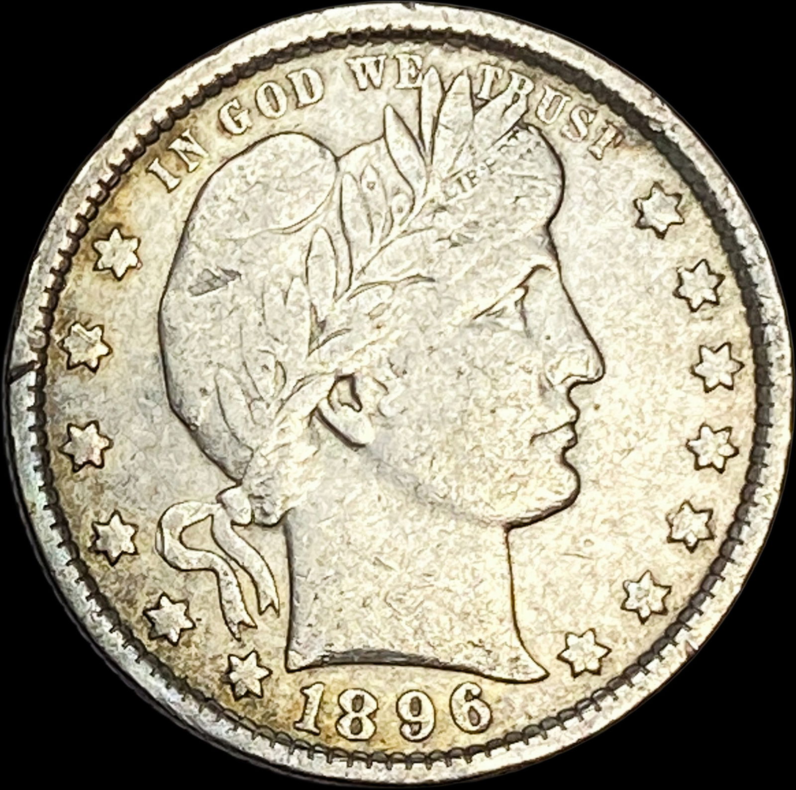 1896-O Silver Barber Quarter LIGHTLY CIRCULATED (1 of 2)