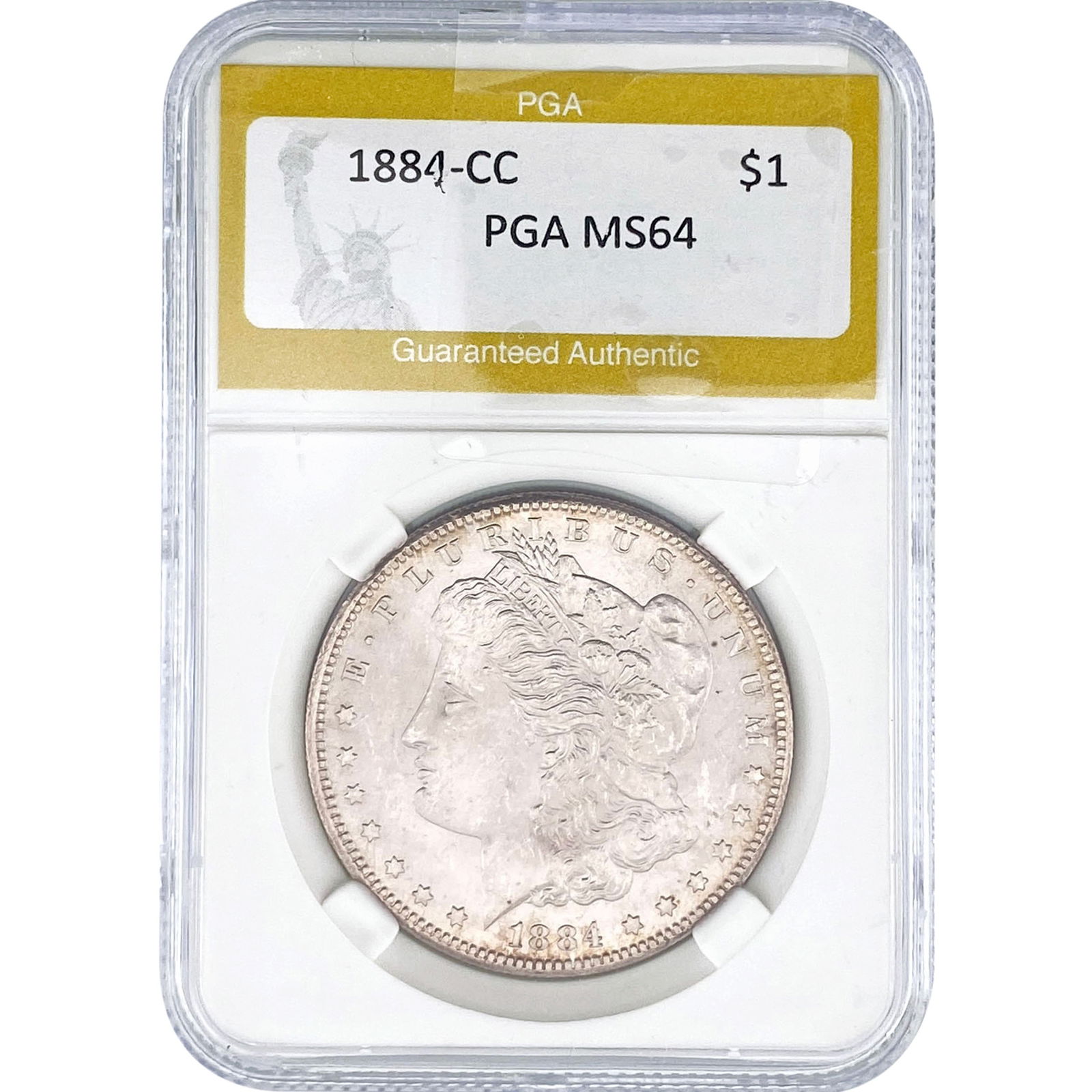 1884-CC Morgan Silver Dollar PGA MS64: 1884-CC Morgan Silver Dollar PGA MS64